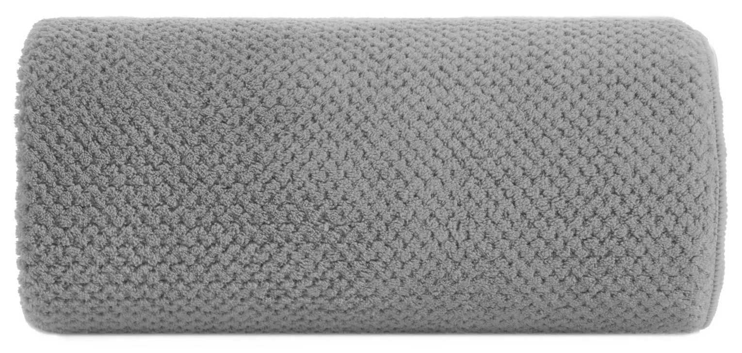 Ręcznik do rąk 30x50 cm szybkoschnący z mikrofibry kolor srebrny o ryżowej strukturze 280 g/m2 ZOE 1 Eurofirany