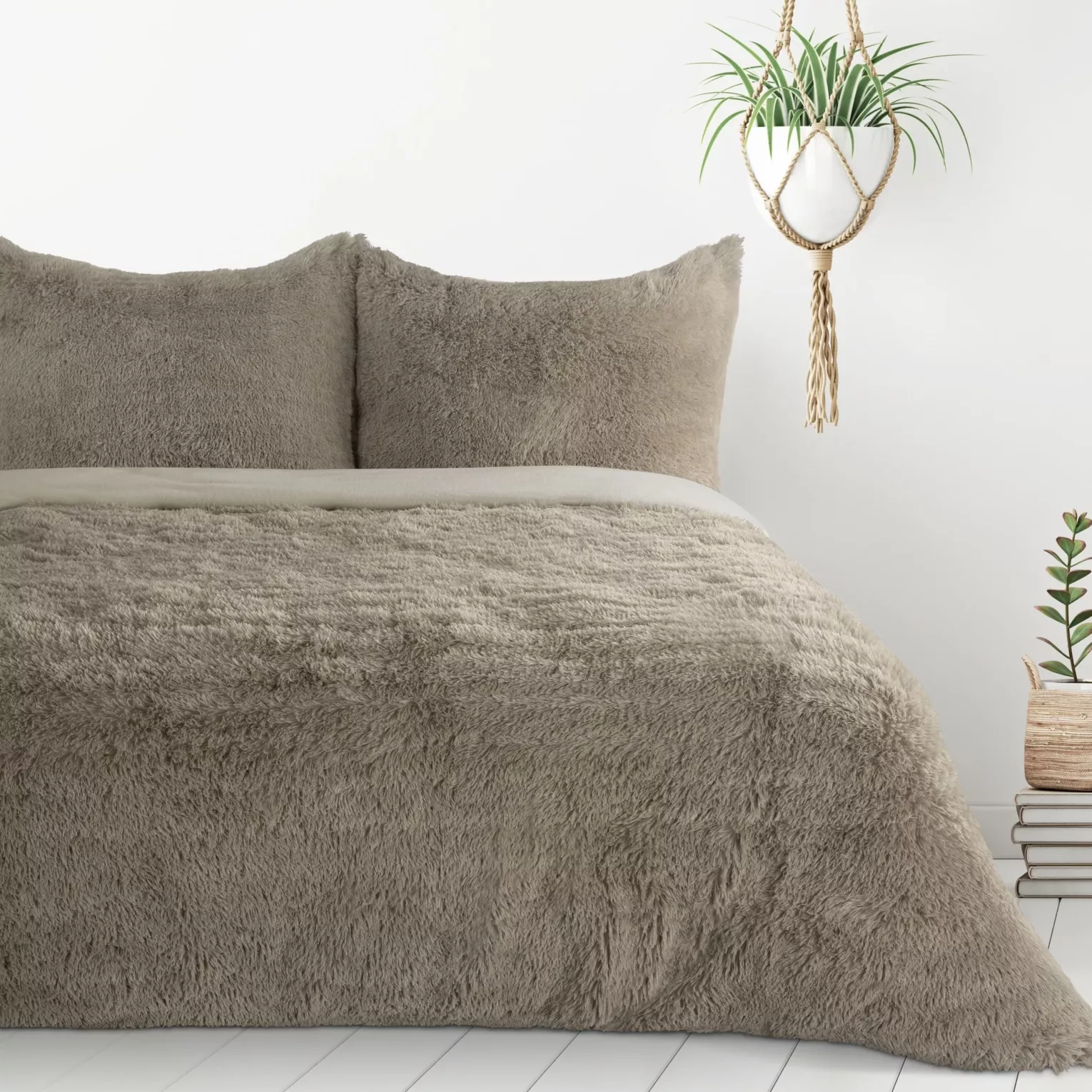 Pościel 220x200 cm komplet 3 częściowy z polaru kolor beżowy gładka TIFFANY Design 91 Eurofirany