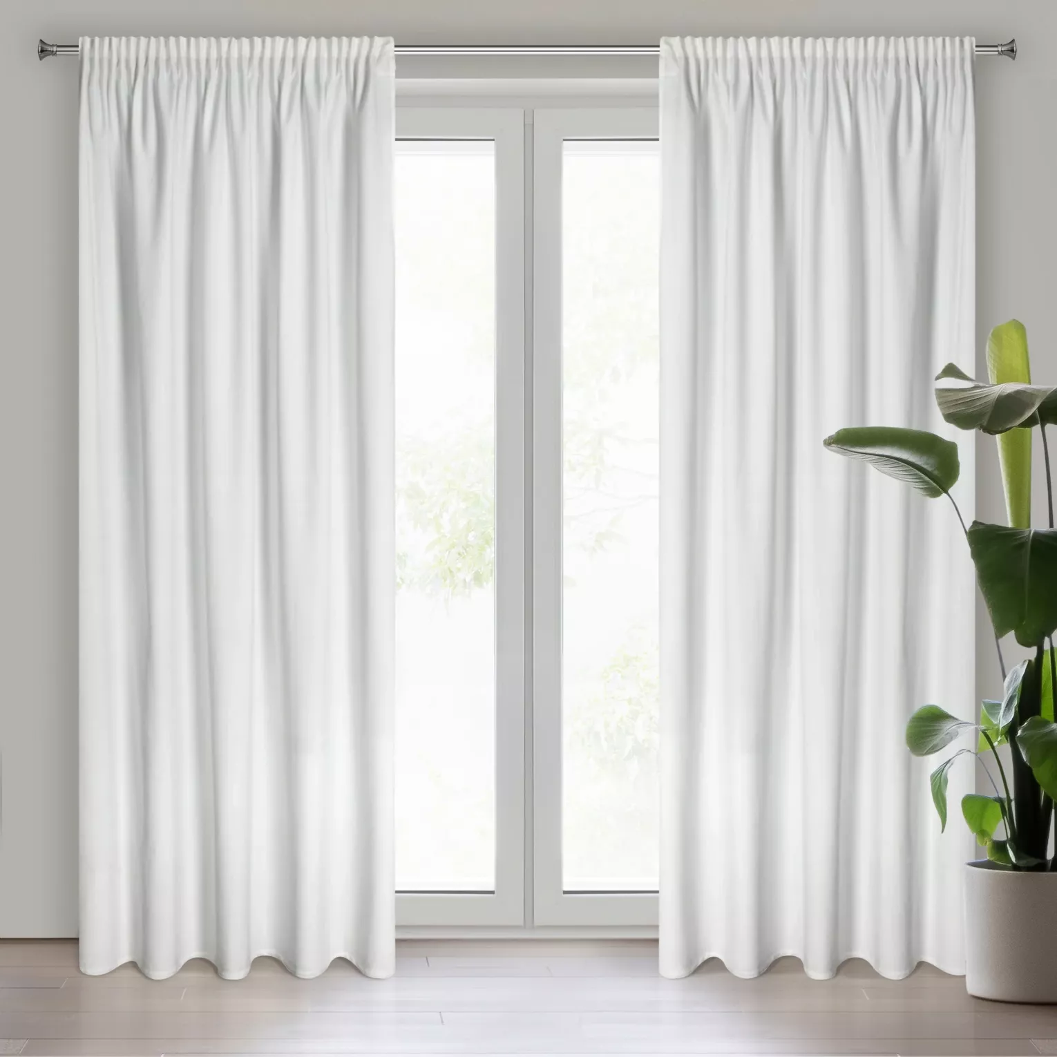 Zasłona biała z tkaniny welwetowej 140x270 cm taśma ROSA Design 91 Eurofirany