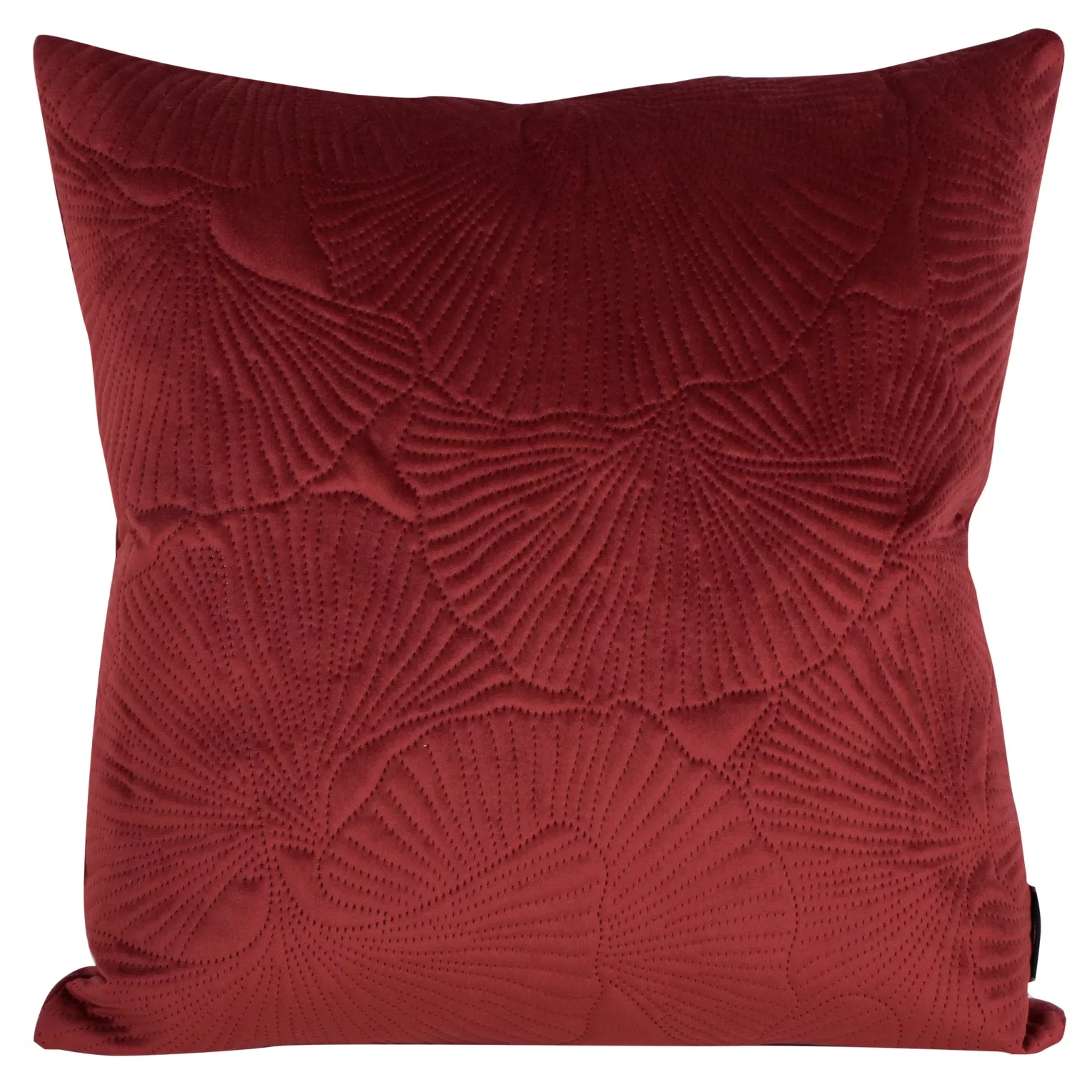Poszewka na poduszkę 45x45 cm welwetowa z wytłaczanym wzorem liści miłorzębu ceglasta VELVET 58 EUROFIRANY PREMIUM