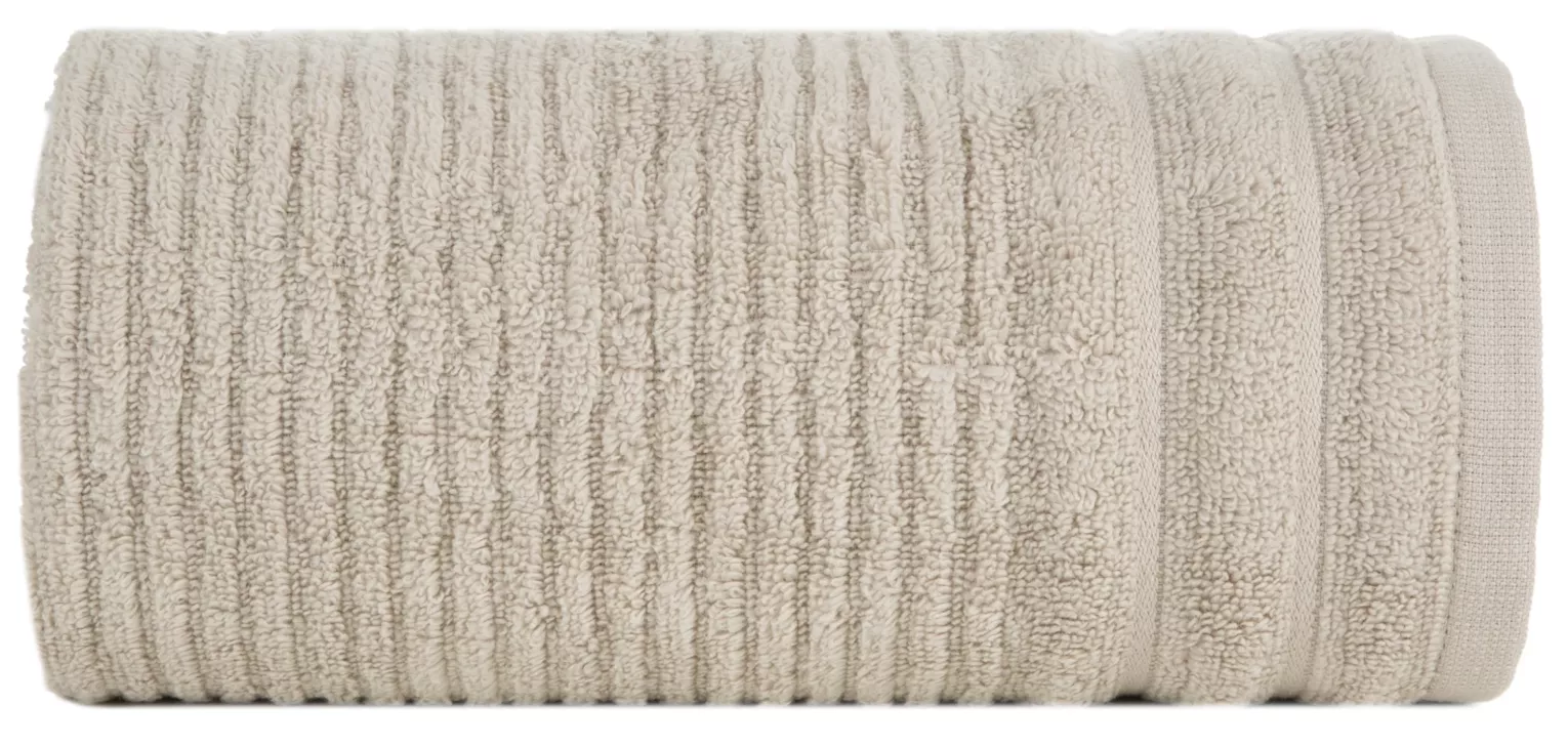 Ręcznik do rąk 30x50 cm bawełniany kolor beżowy w prążki 400 g/m2 SAMMY Eurofirany