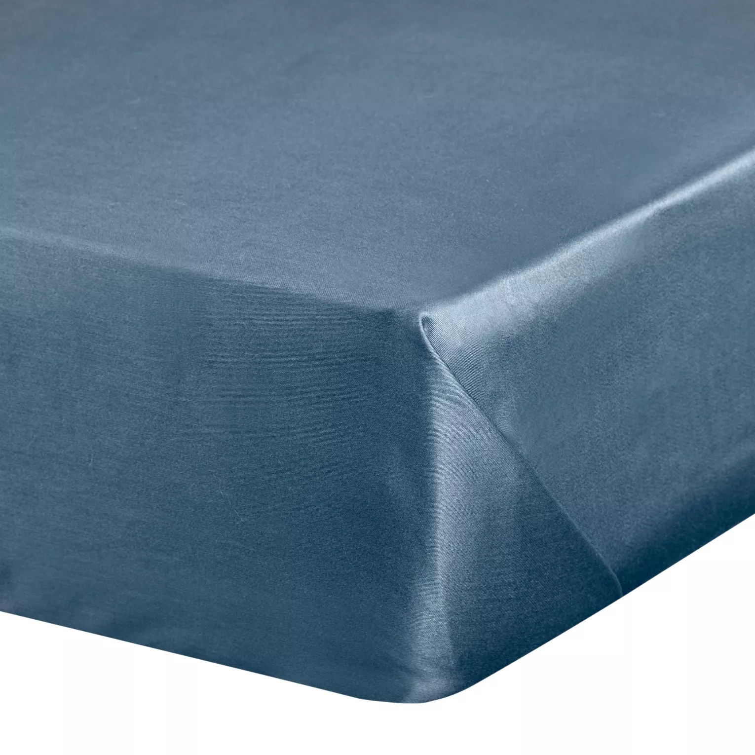Prześcieradło bez gumki 160x210 cm z satyny bawełnianej kolor ciemnoniebieski 125 g/m2 DINA Diva Line Eurofirany