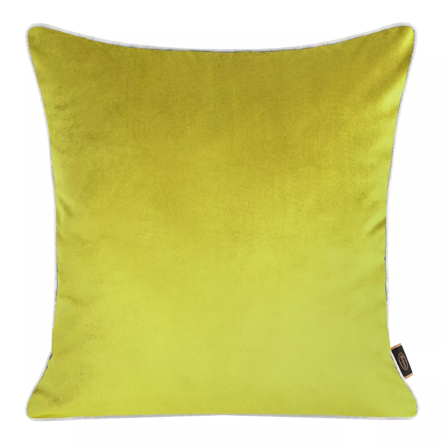 Poszewka na poduszkę 45x45 cm welwetowa, dwustronna i imitacji lnu z wypustką na brzegach jasnozielona, jasnoszara VELVET 57 EUROFIRANY PREMIUM