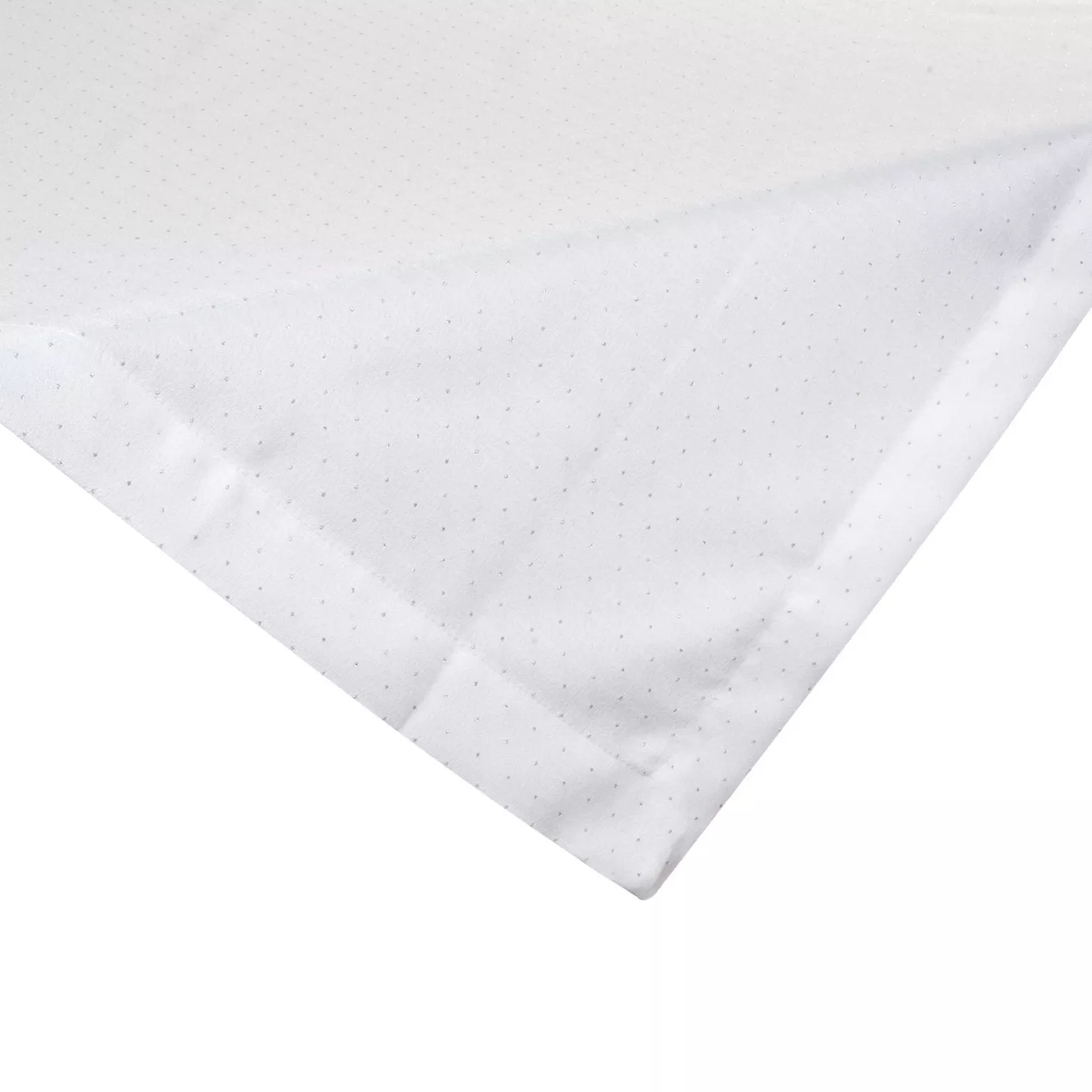 Bieżnik na stół biały 85x85 cm ELIZA zdobiony srebrną błyszczącą nicią z elegancką listwą