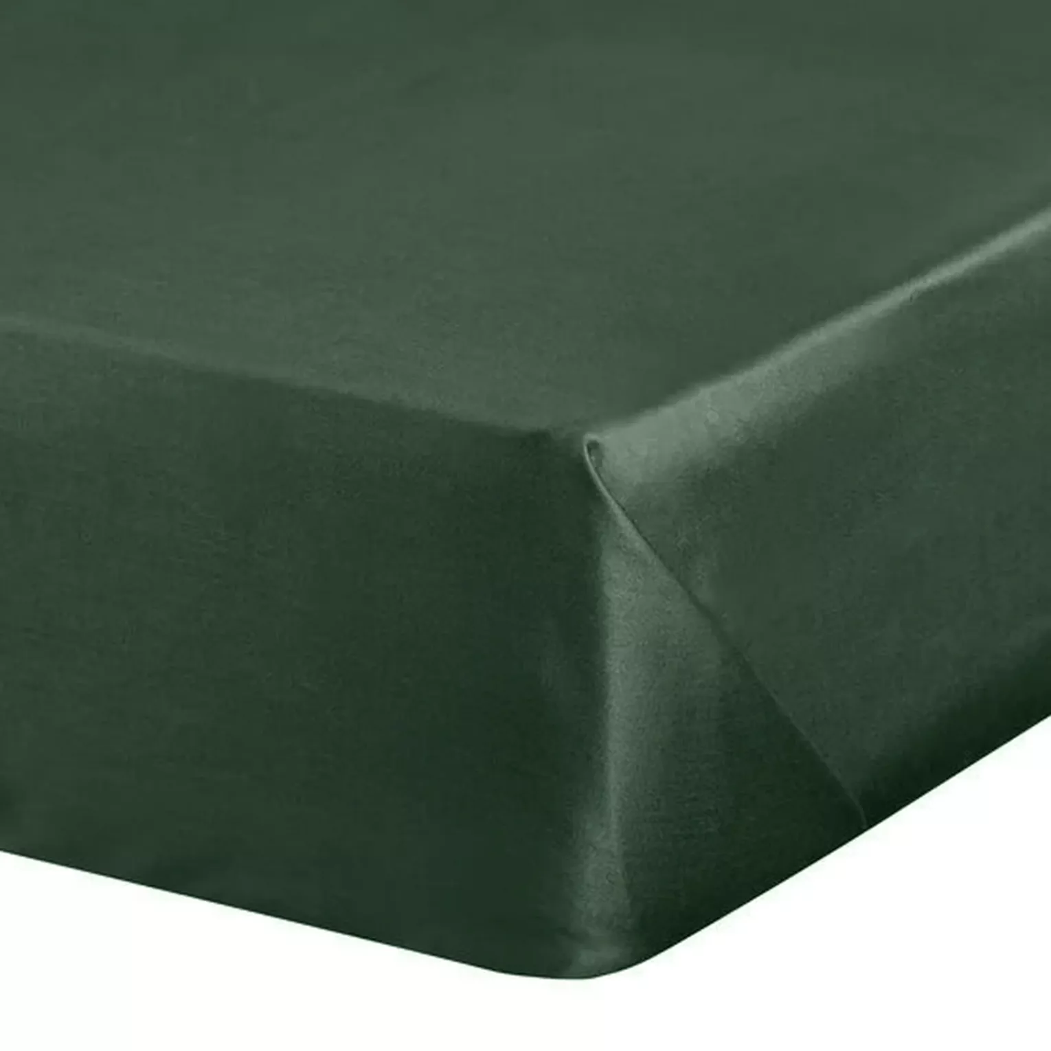 Prześcieradło gładkie bez gumki 220x210 cm z satyny bawełnianej kolor ciemnozielony 125 g/m2 NOVA Eurofirany