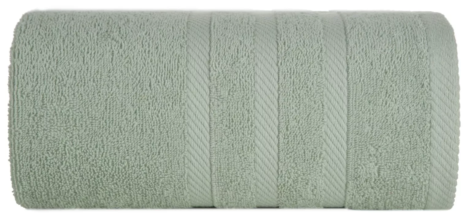 Ręcznik kąpielowy 100x150 cm bawełniany kolor jasnomiętowy z ozdobną bordiurą 500 g/m2 MILO Eurofirany