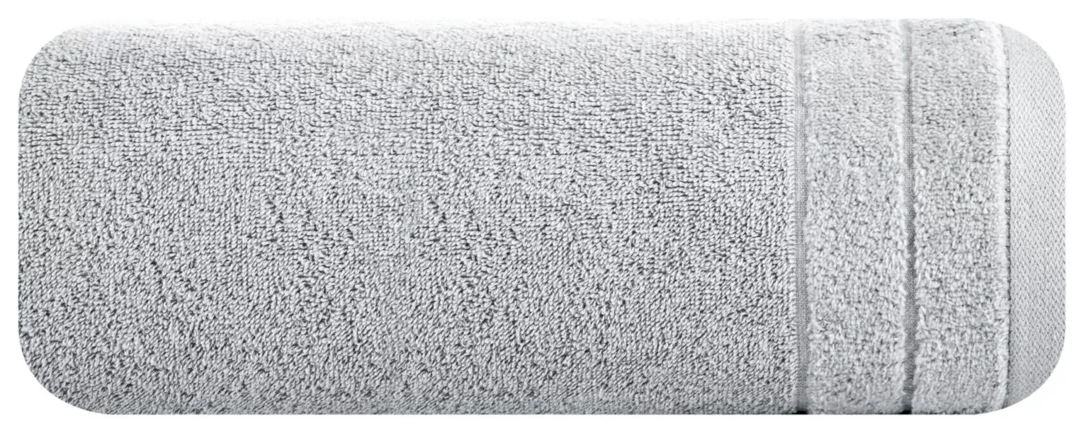 Ręcznik do rąk 30x50 cm bawełniany kolor srebrny z welwetową bordiurą 500 g/m2 DAMLA Eurofirany