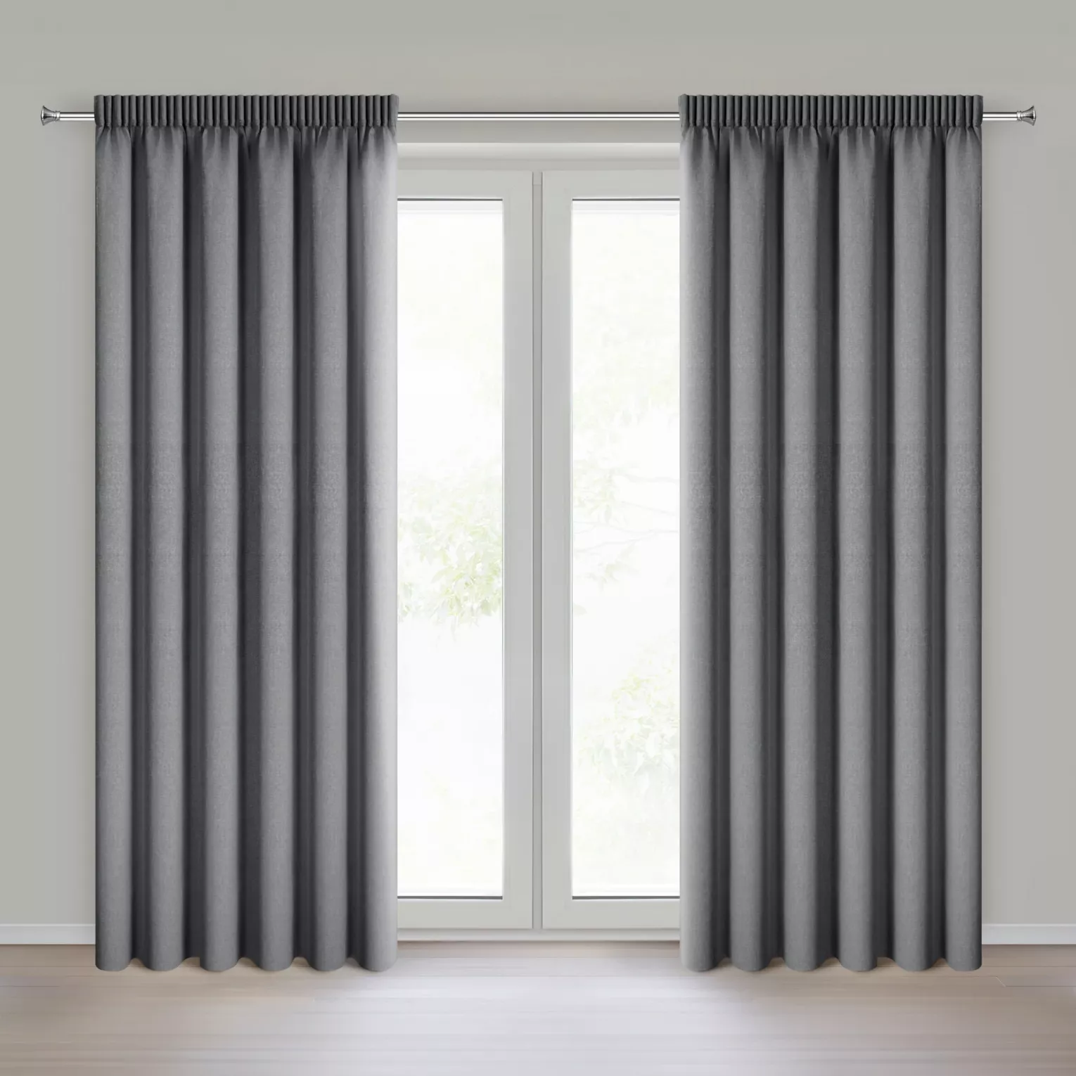 Zasłona stalowa 100% zaciemniająca blackout 140x270 cm taśma - CARLY Eurofirany