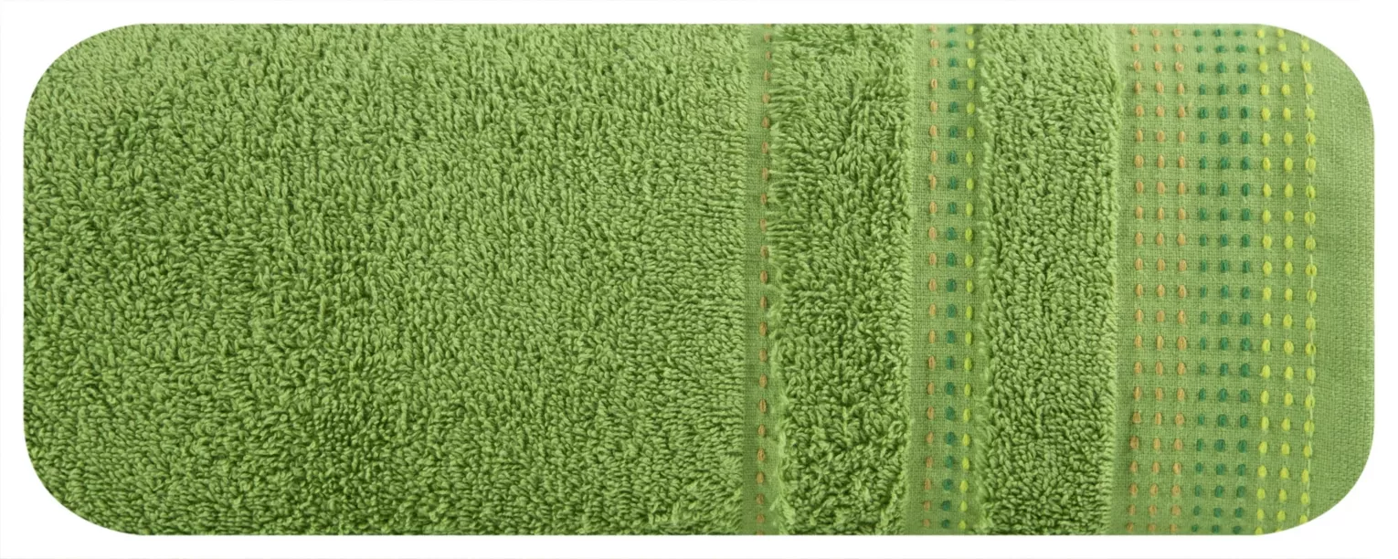 Ręcznik kąpielowy 50x90 cm bawełniany kolor zielony z ozdobnym stębnowaniem 500 g/m2 POLA Eurofirany