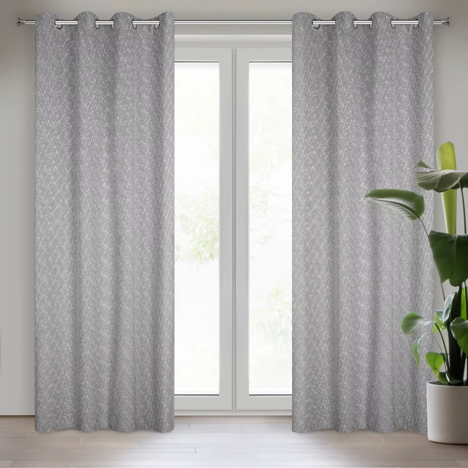 Zasłona stalowa w stylu eko 140x260 cm przelotka SANDI Eurofirany