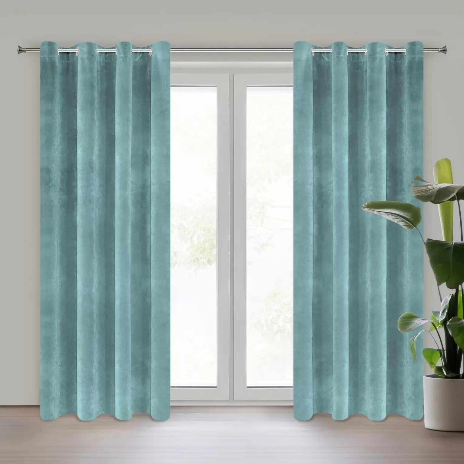 Zasłona morska z ekskluzywnego matowego welwetu 140x250 cm przelotka RIA Diva Line Eurofirany