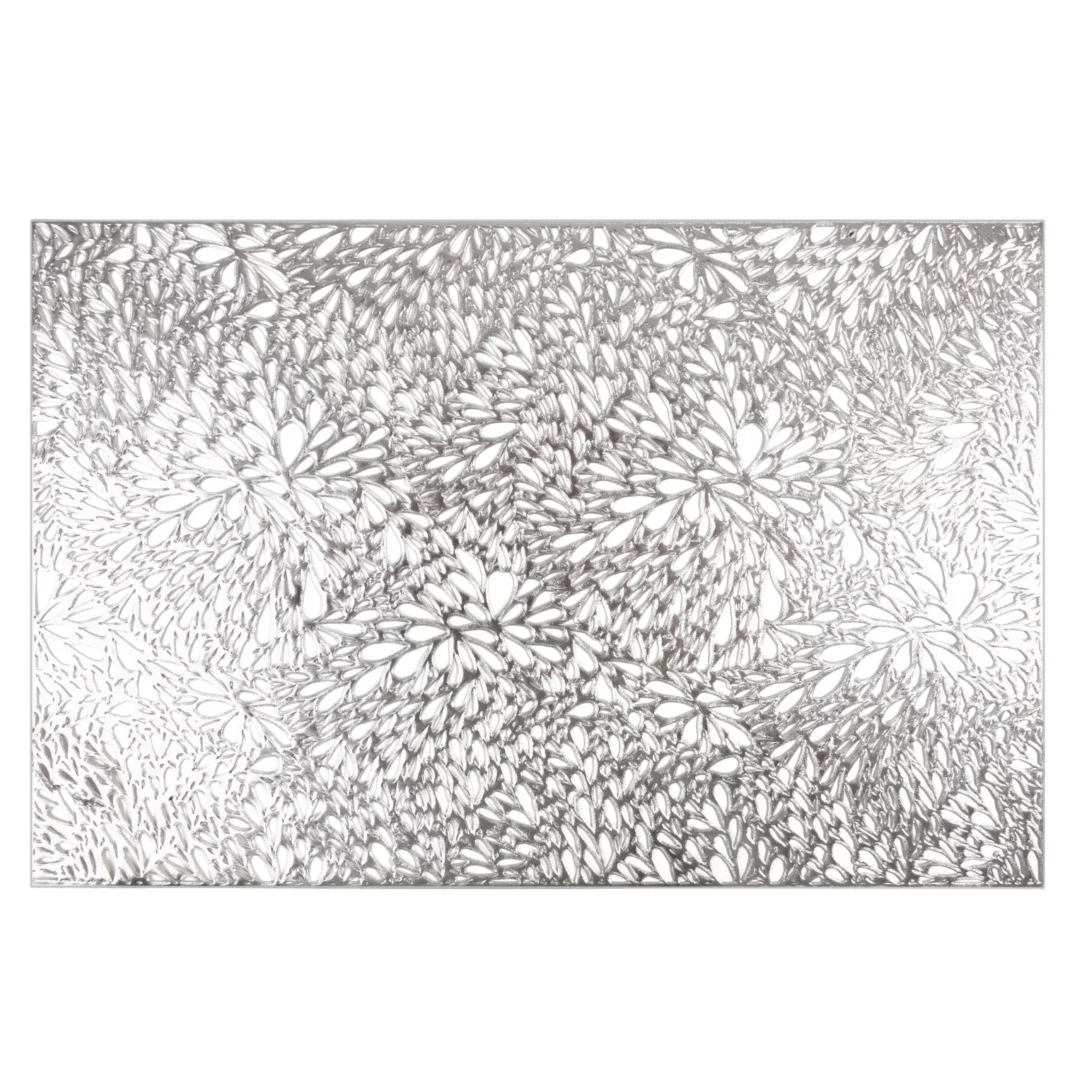 Podkładka na stół srebrna 30 x 45 cm MELANIE z ażurowym wzorem