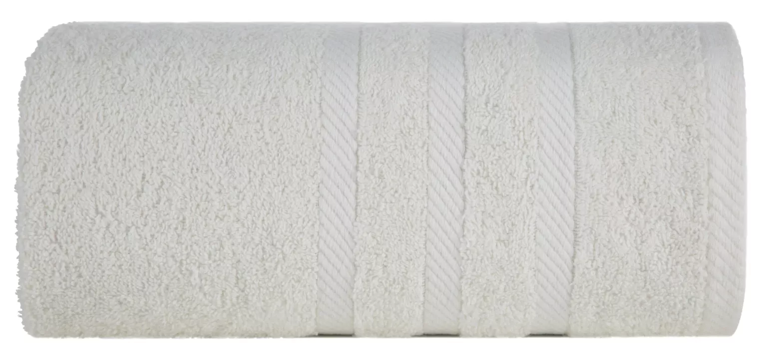 Ręcznik do rąk 30x50 cm bawełniany kolor kremowy z ozdobną bordiurą 500 g/m2 MILO Eurofirany