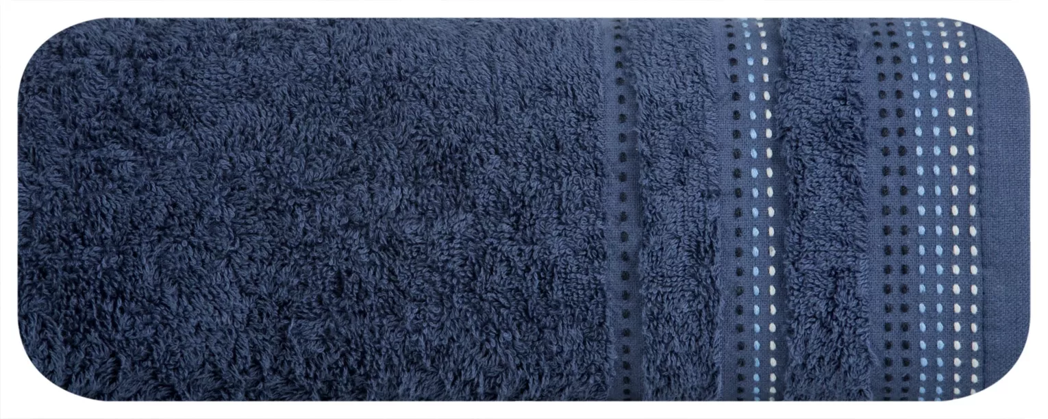 Ręcznik do rąk 30x50 cm bawełniany kolor granatowy z ozdobnym stebnowaniem 500 g/m2 POLA Eurofirany