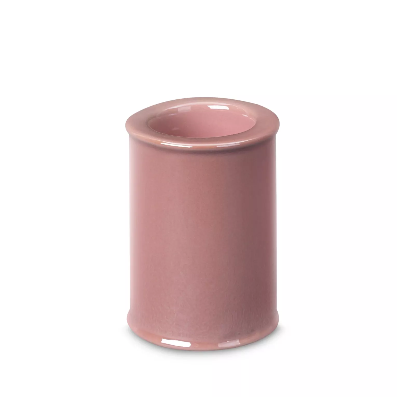 Świecznik ceramiczny różowy w formie walca z perłowym połyskiem średnica 7x10 cm SIMONA Eurofirany