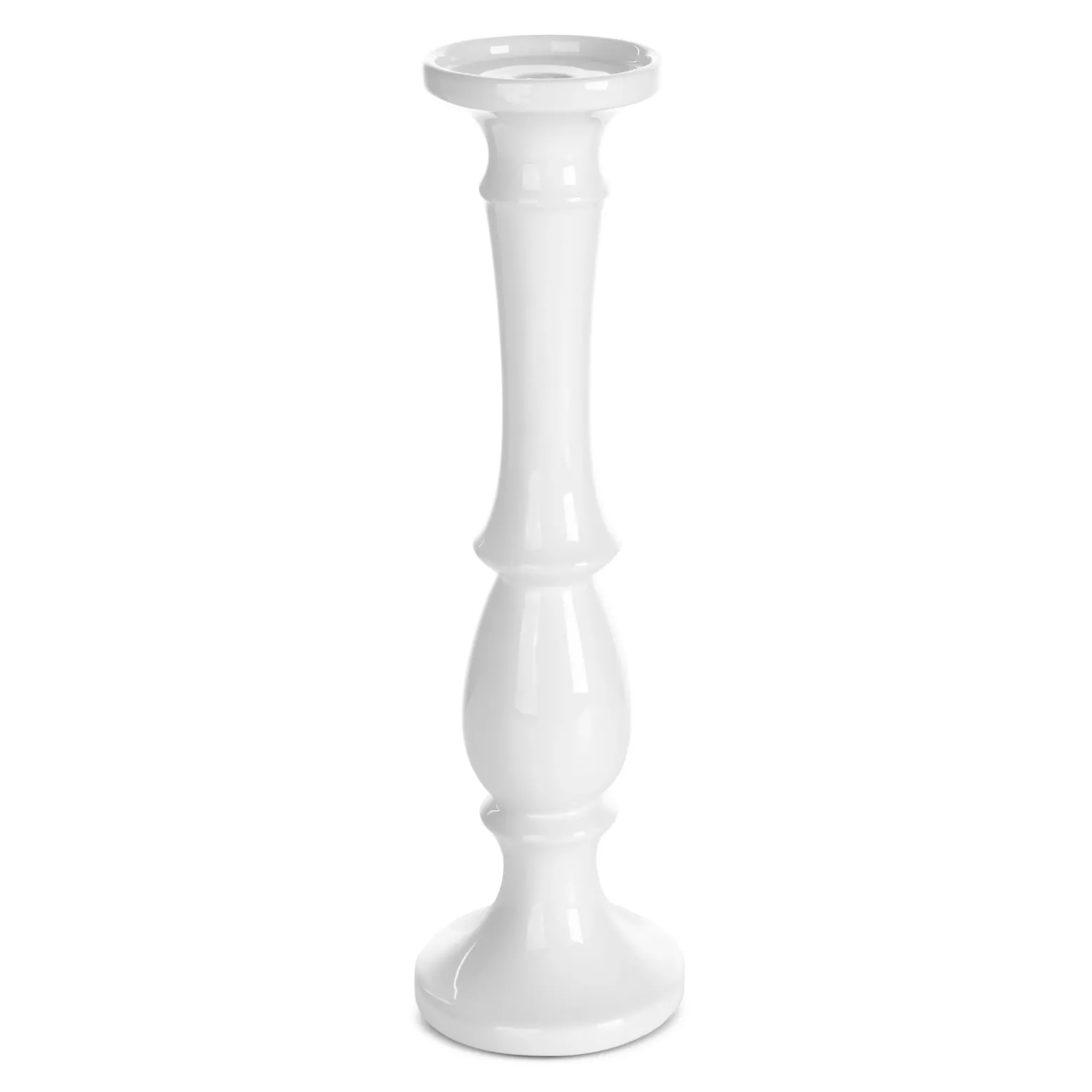 Świecznik ceramiczny dekoracyjny biały o prostym kształcie średnica 11x39 cm JOLY Eurofirany