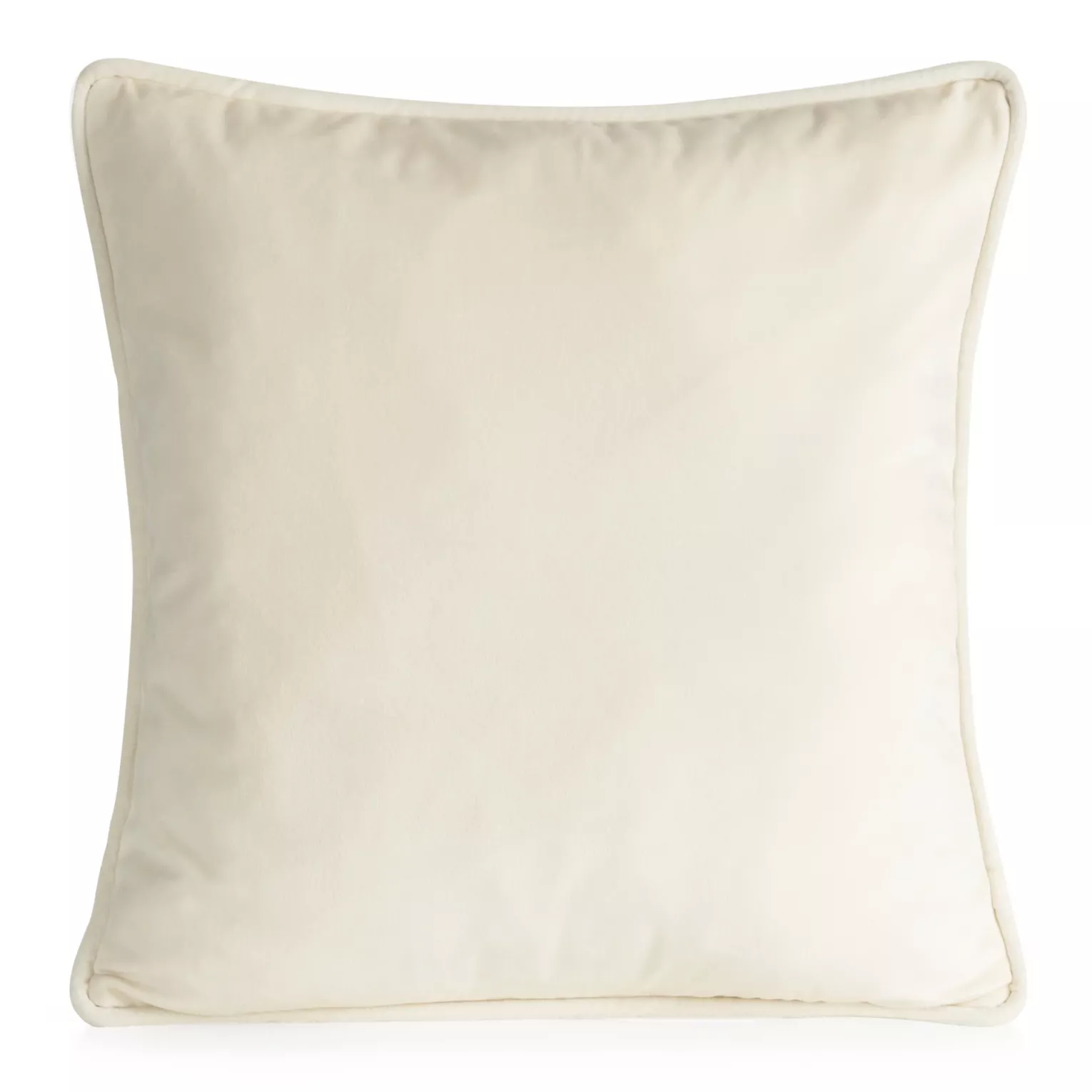 Poszewka na poduszkę 45x45 cm welwetowa z ozdobną wypustką kremowa VELVET 147 EUROFIRANY PREMIUM