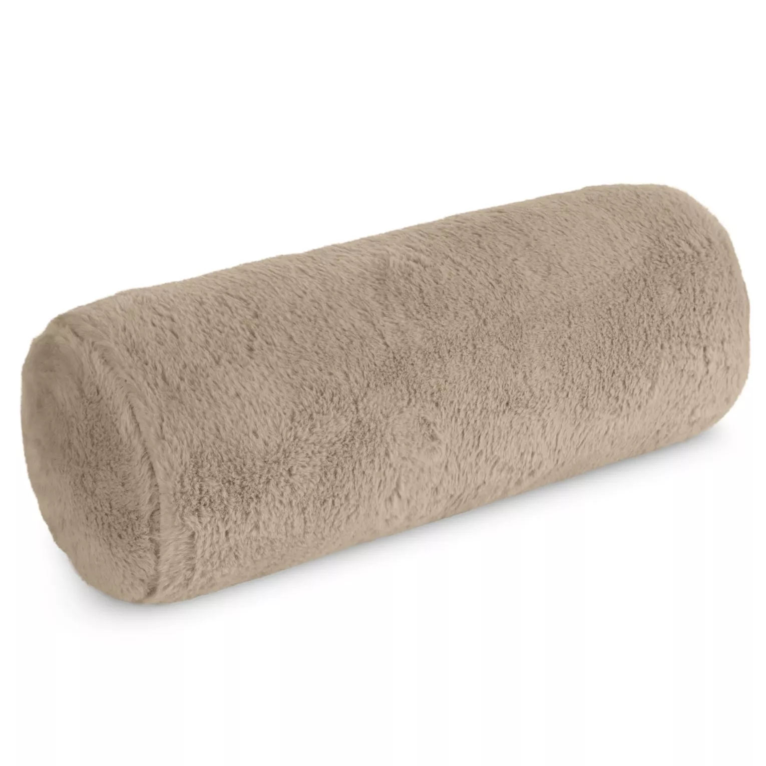 Poduszka wałek 15x45 cm jasnobeżowa z miękkiej futrzanej tkaniny  NINA Eurofirany