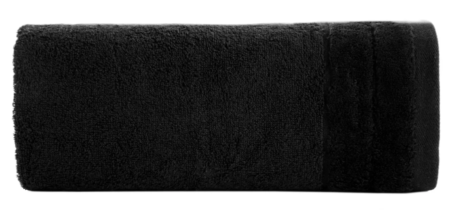 Ręcznik do rąk 30x50 cm bawełniany kolor czarny z welwetową bordiurą 500 g/m2 DAMLA Eurofirany