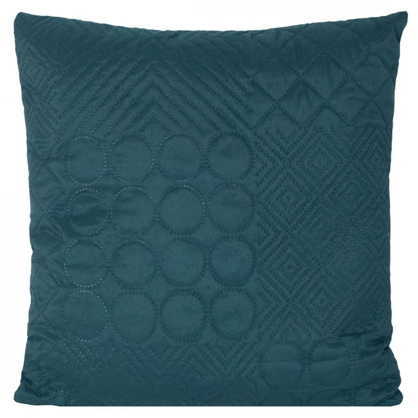 Poszewka na poduszkę 40x40 cm z patchworkowym motywem wytłaczanym techniką hot press ciemnoturkusowa BONI DESIGN 92 Eurofirany