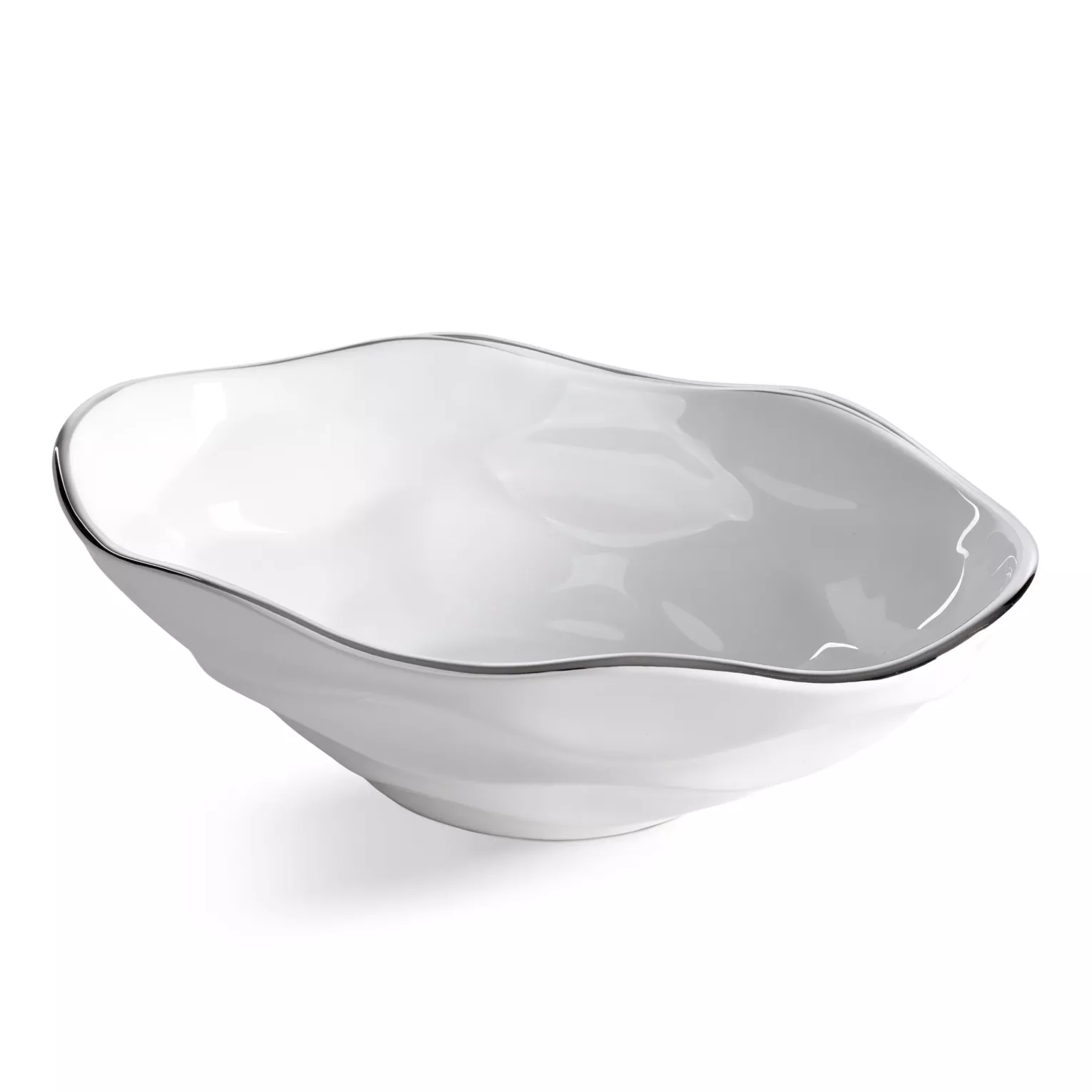 Misa dekoracyjna biało, srebrna 30x19x9 cm BONI Eurofirany