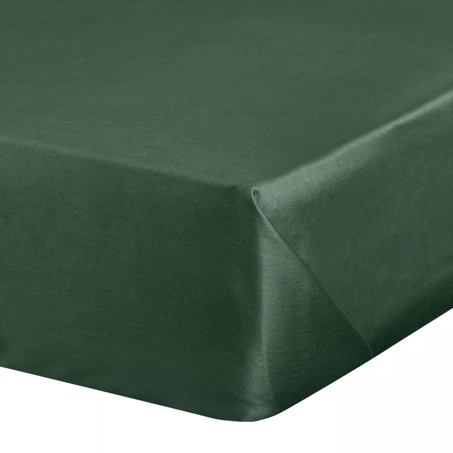 Prześcieradło gładkie bez gumki 160x210 cm z satyny bawełnianej kolor ciemnozielony 125 g/m2 NOVA Eurofirany