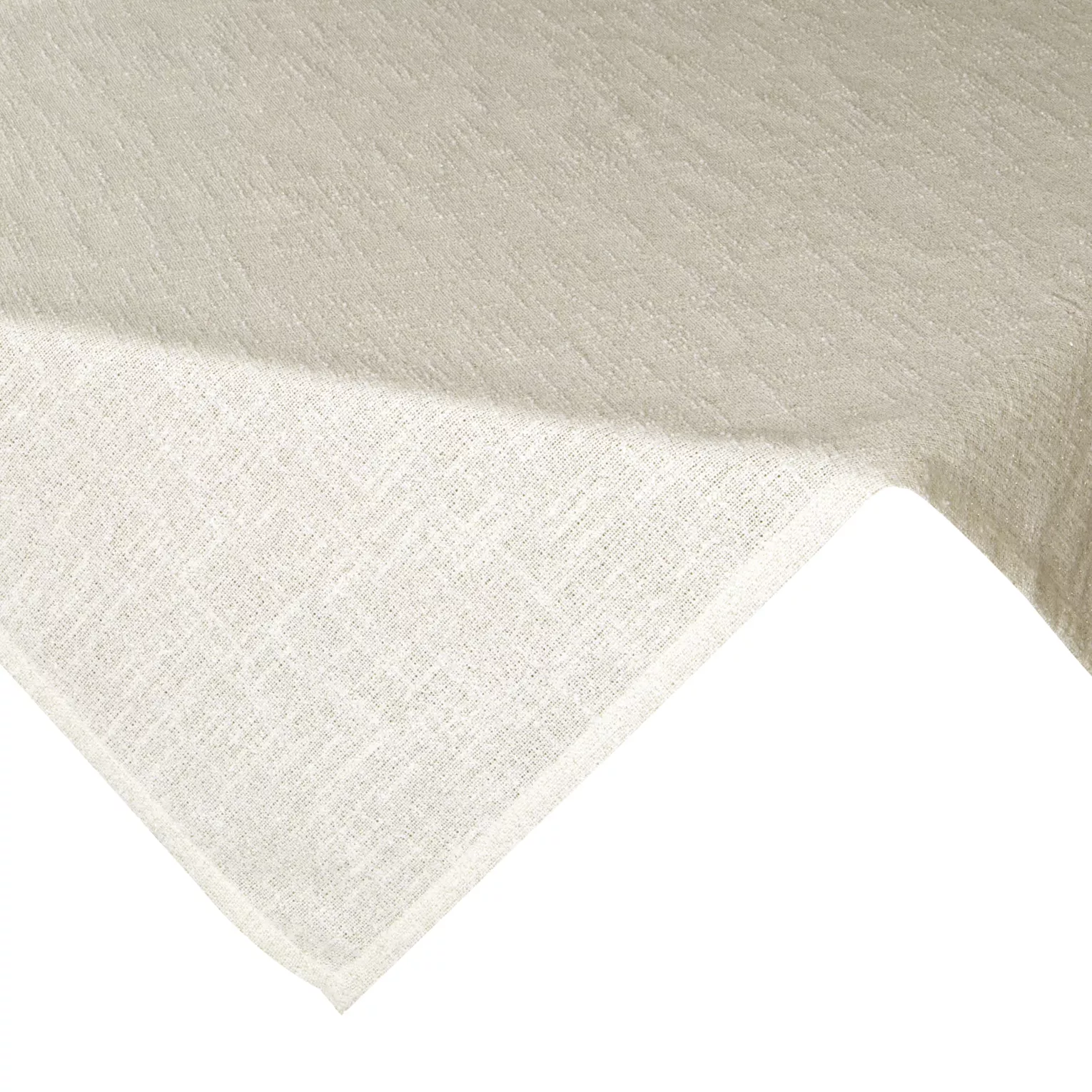 Bieżnik na stół kremowy 85x85 cm INES 12 z przetykaną błyszczącą nicią