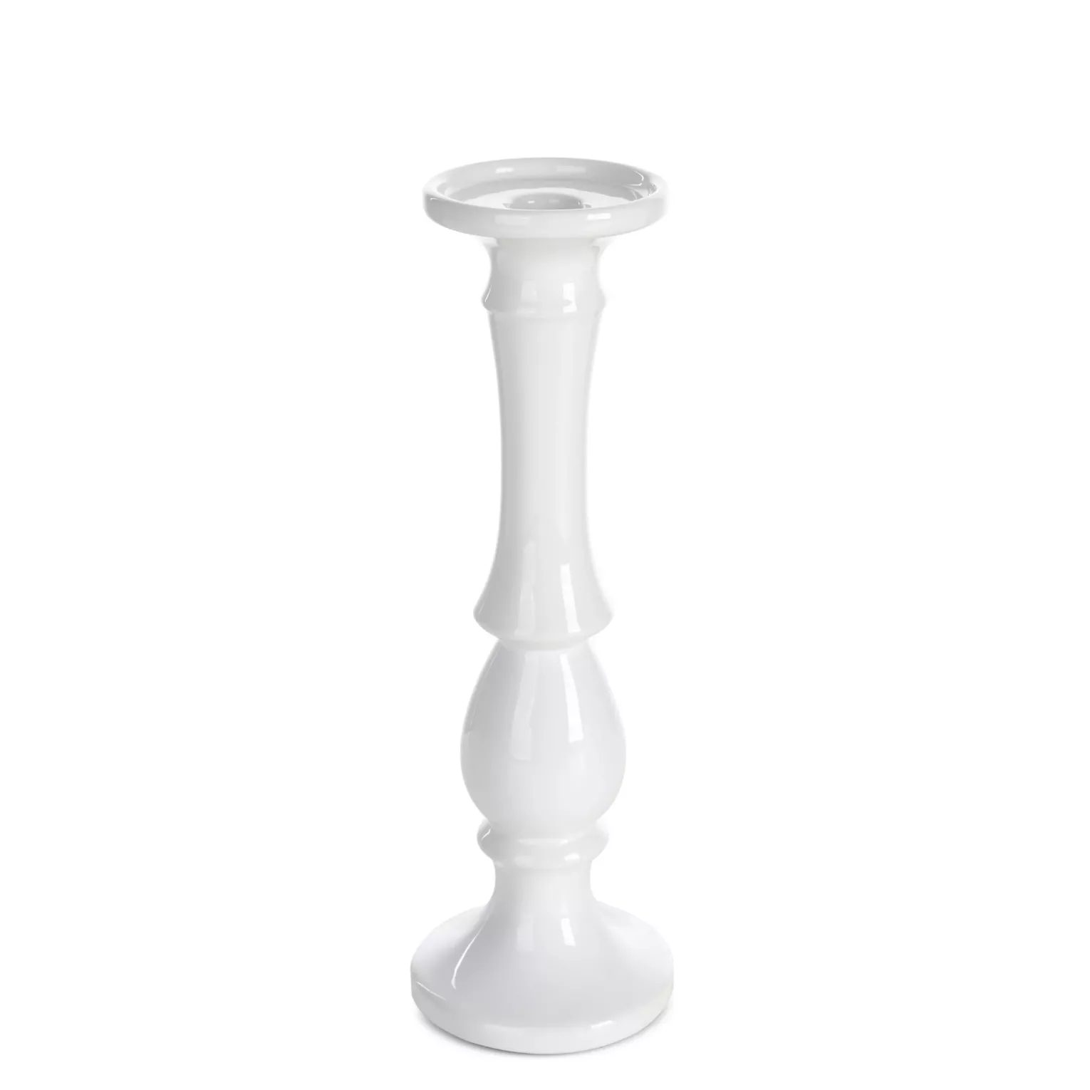 Świecznik ceramiczny dekoracyjny biały o prostym kształcie średnica 10x32 cm JOLY Eurofirany