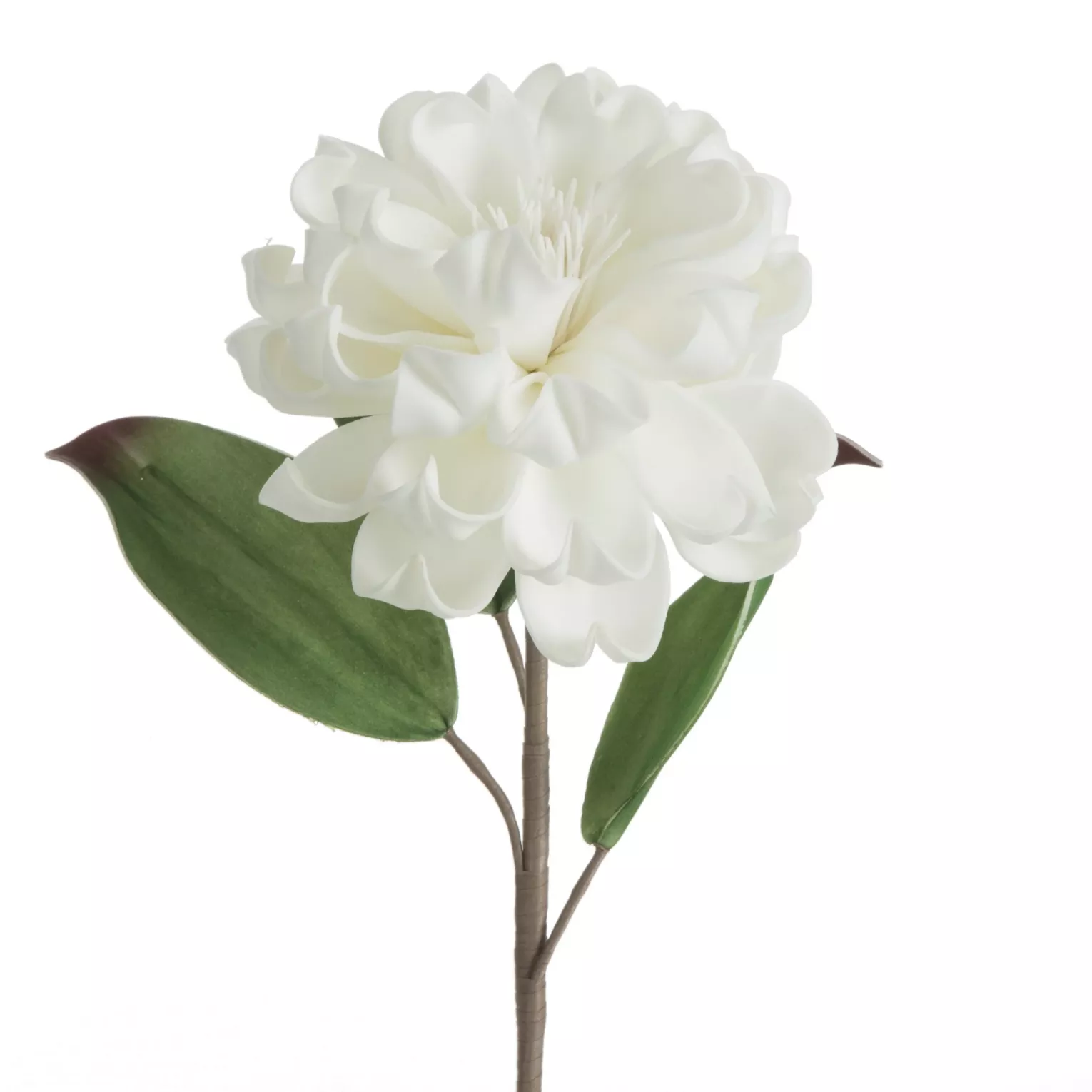 Kwiat sztuczny dalii biały z plastycznej pianki foamiran 65 cm