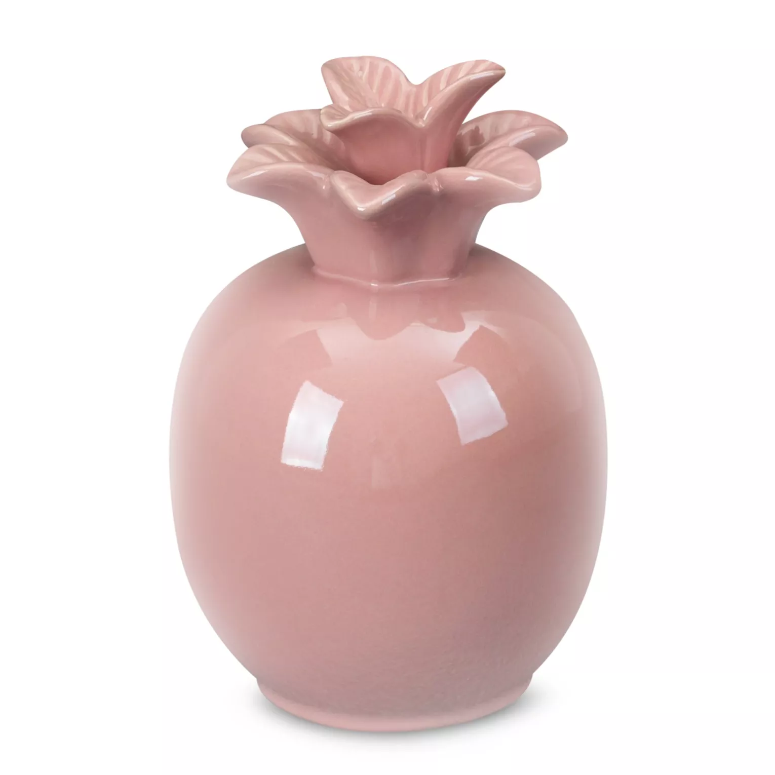 Figurka ceramiczna różowa ananas z perłowym połyskiem średnica 11x16 cm SIMONA Eurofirany
