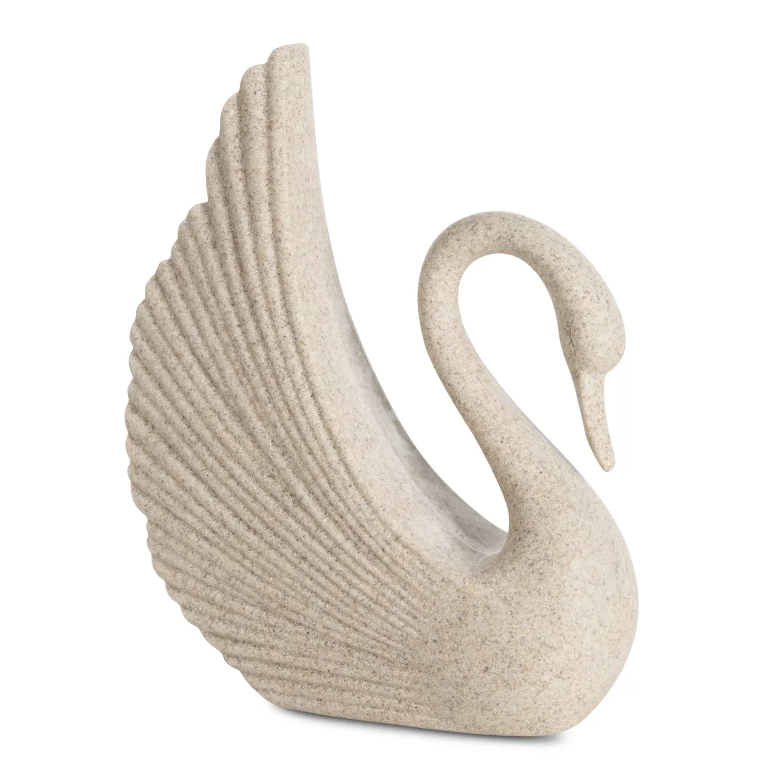 Figurka beżowa łabędź 15x6x18 cm Eurofirany