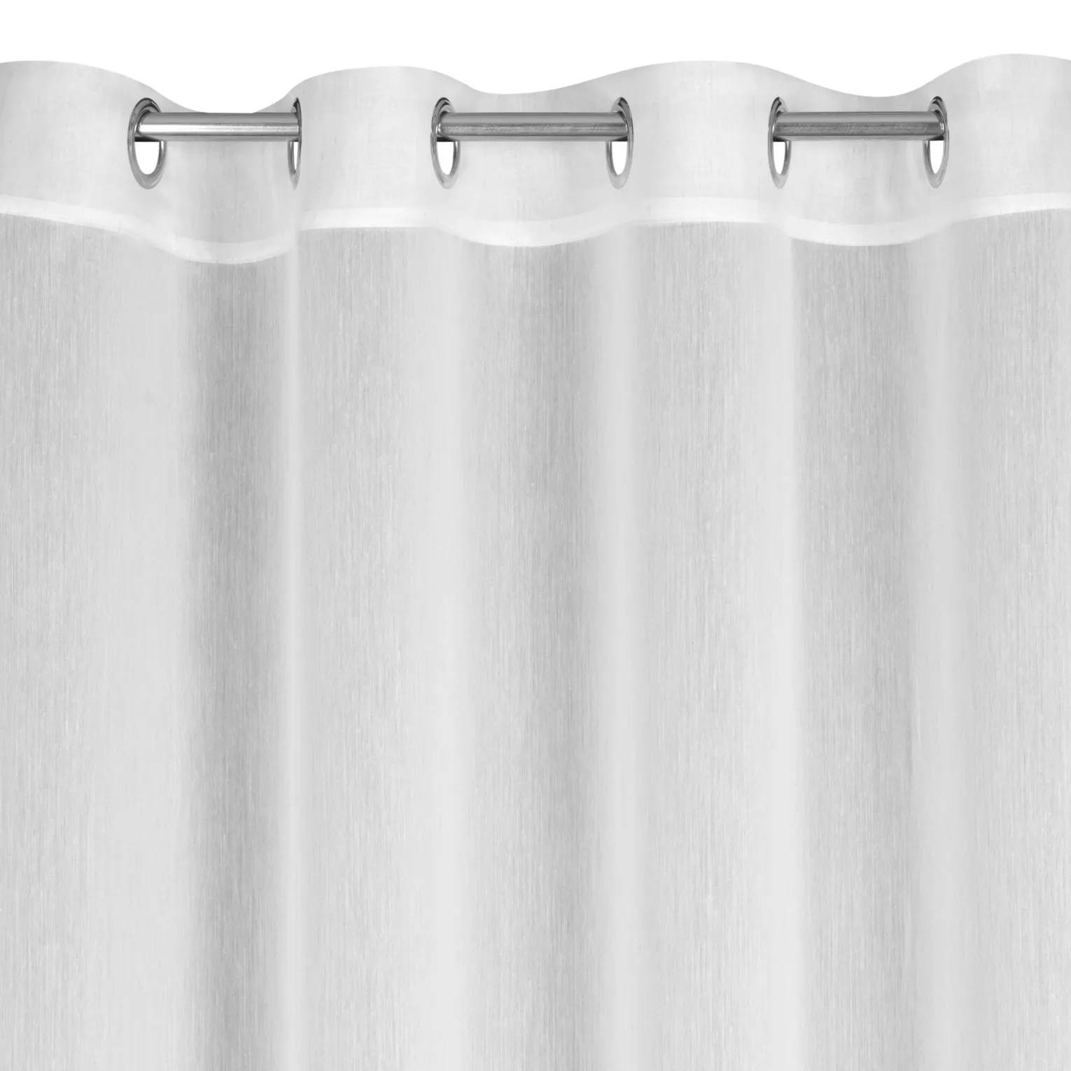 Firana biała o strukturze drobnego deszczyku przeplatana złotą nicią 140x250 cm przelotka LUNA Eurofirany