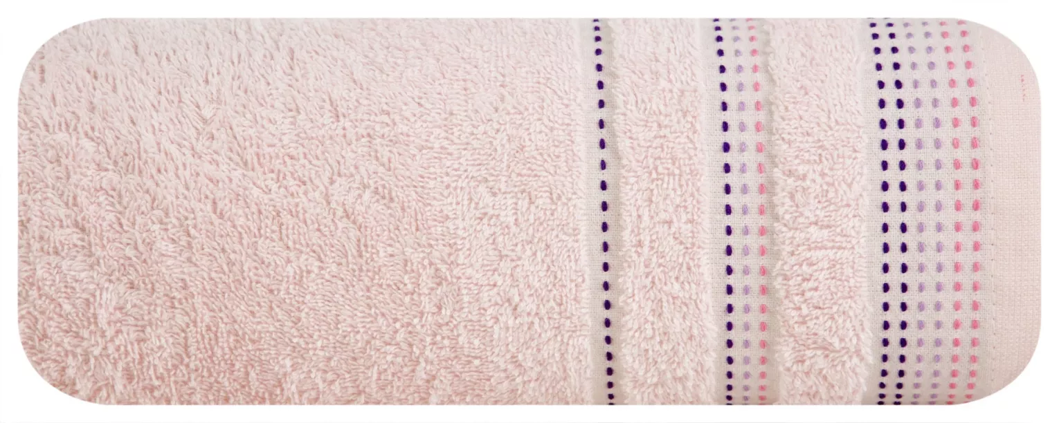 Ręcznik do rąk 30x50 cm bawełniany kolor różowy z ozdobnym stębnowaniem 500 g/m2 POLA Eurofirany