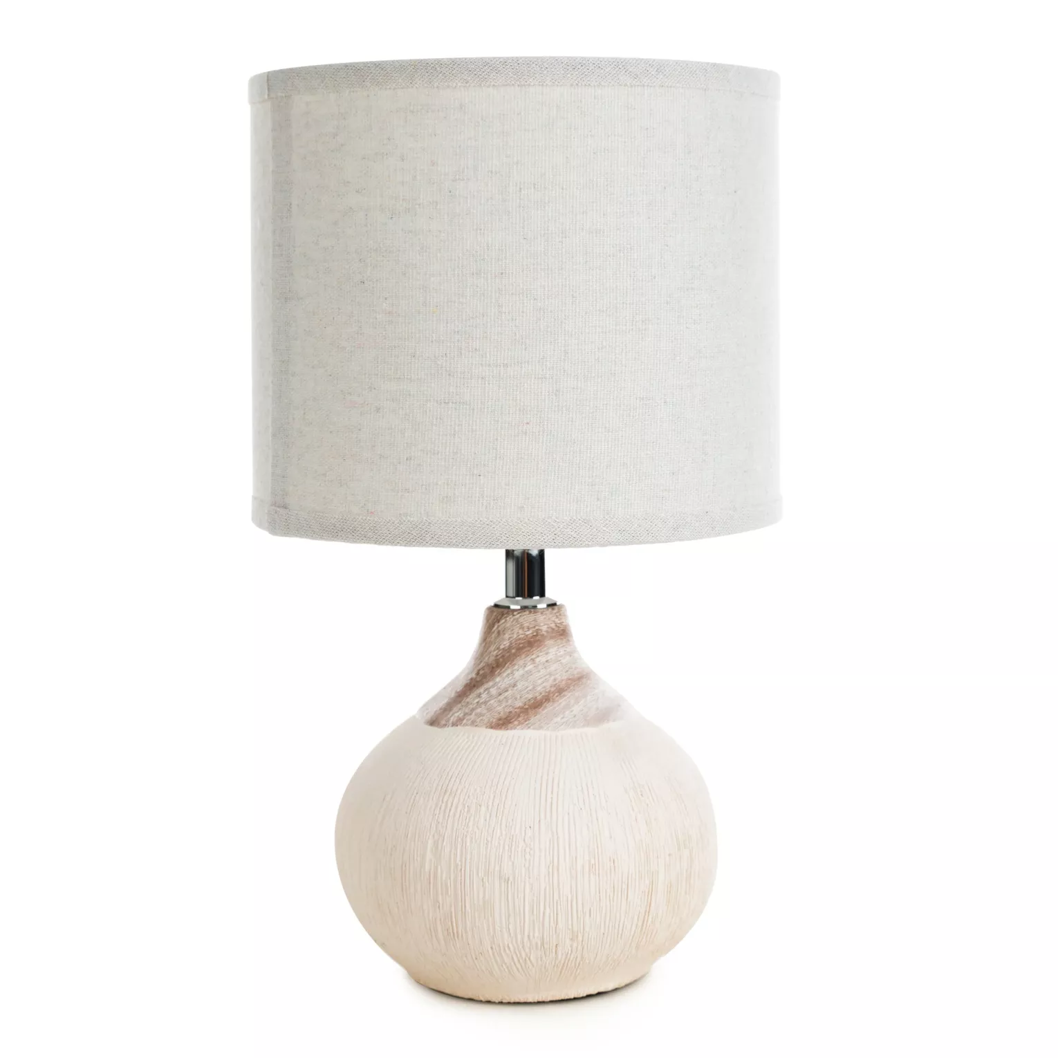 Lampa ceramiczna kremowo-beżowa z matowym abażurem średnica 18x32 cm AMIRI Eurofirany