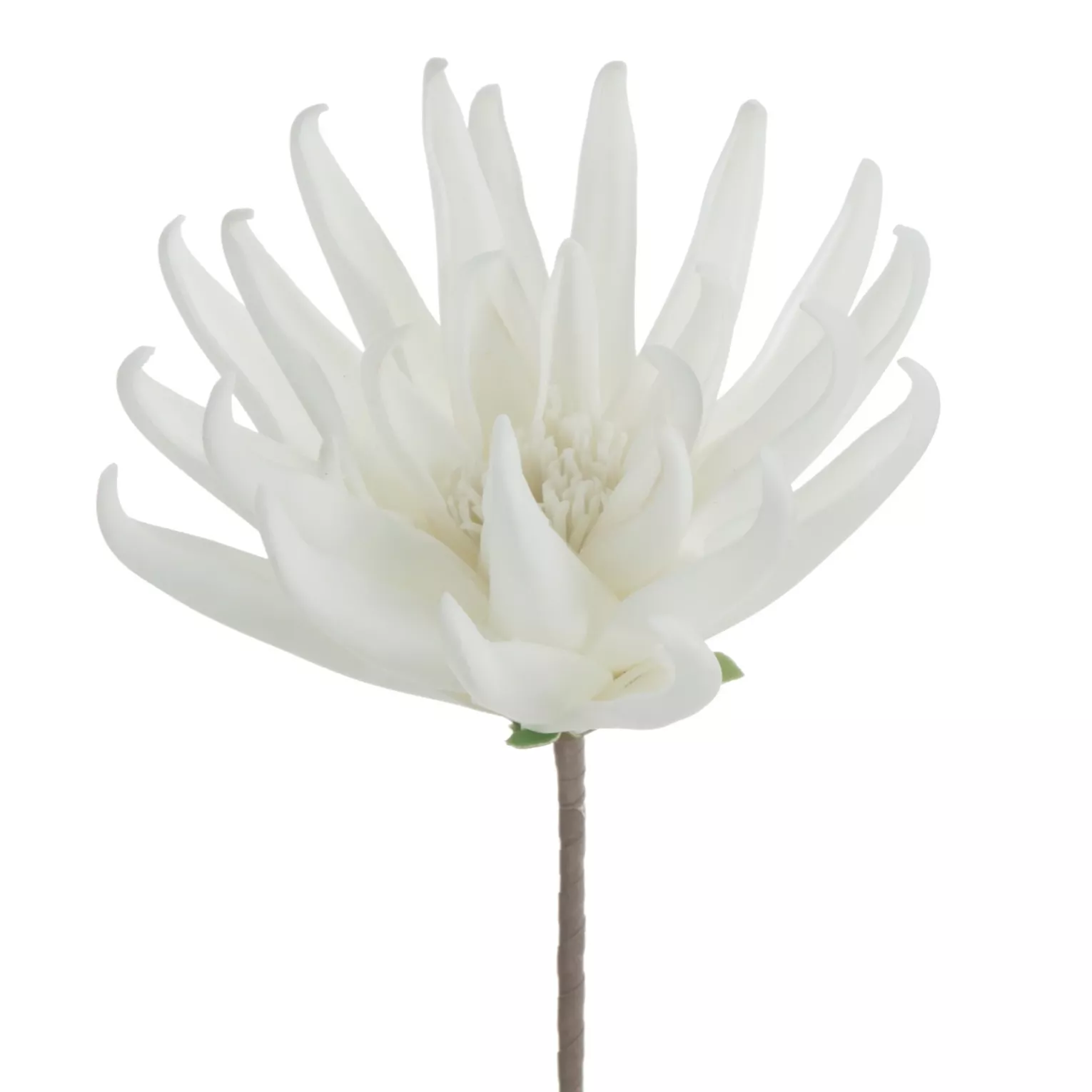 Kwiat sztuczny chryzantema biała z plastycznej pianki foamiran 62 cm