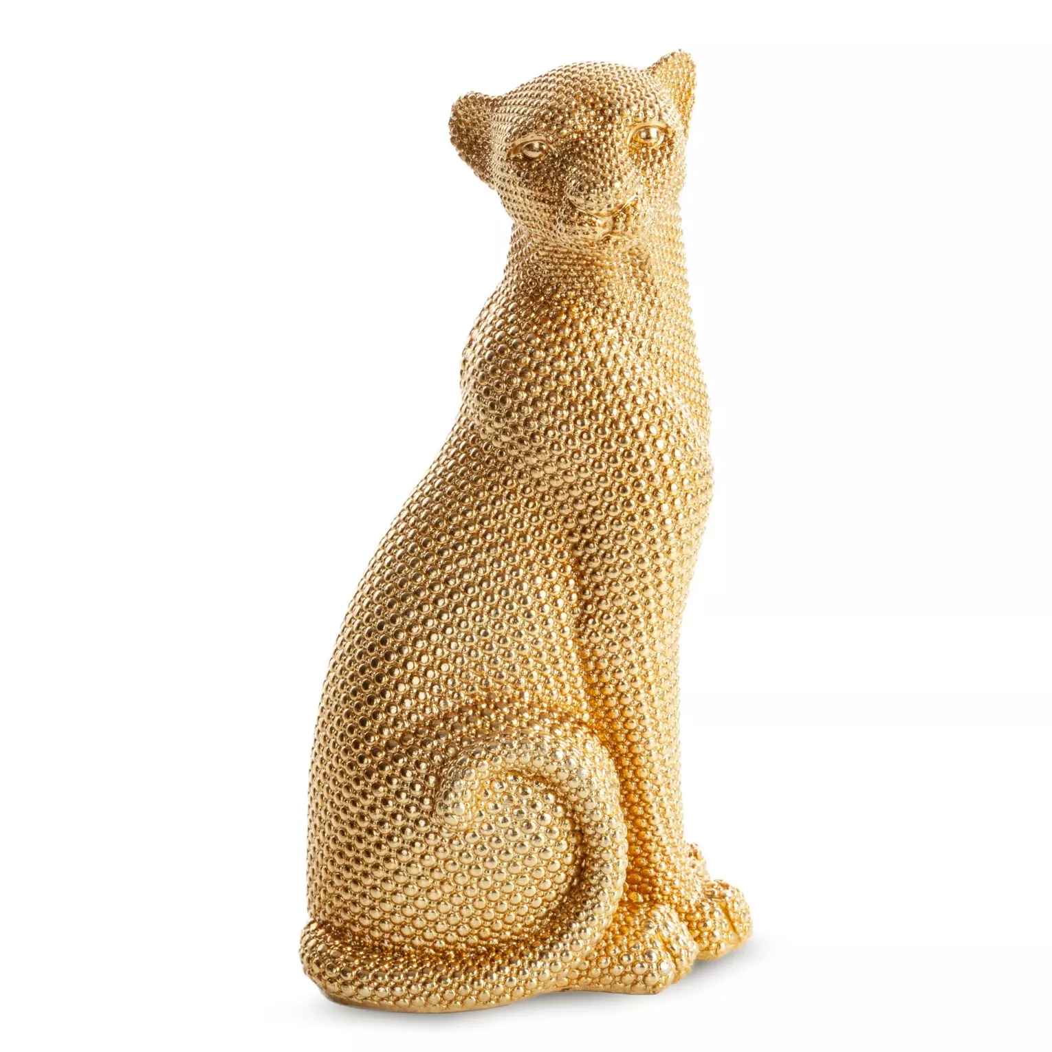 Figurka złota gepard pokryty złotymi kuleczkami 15x12x29 cm DEAN Eurofirany
