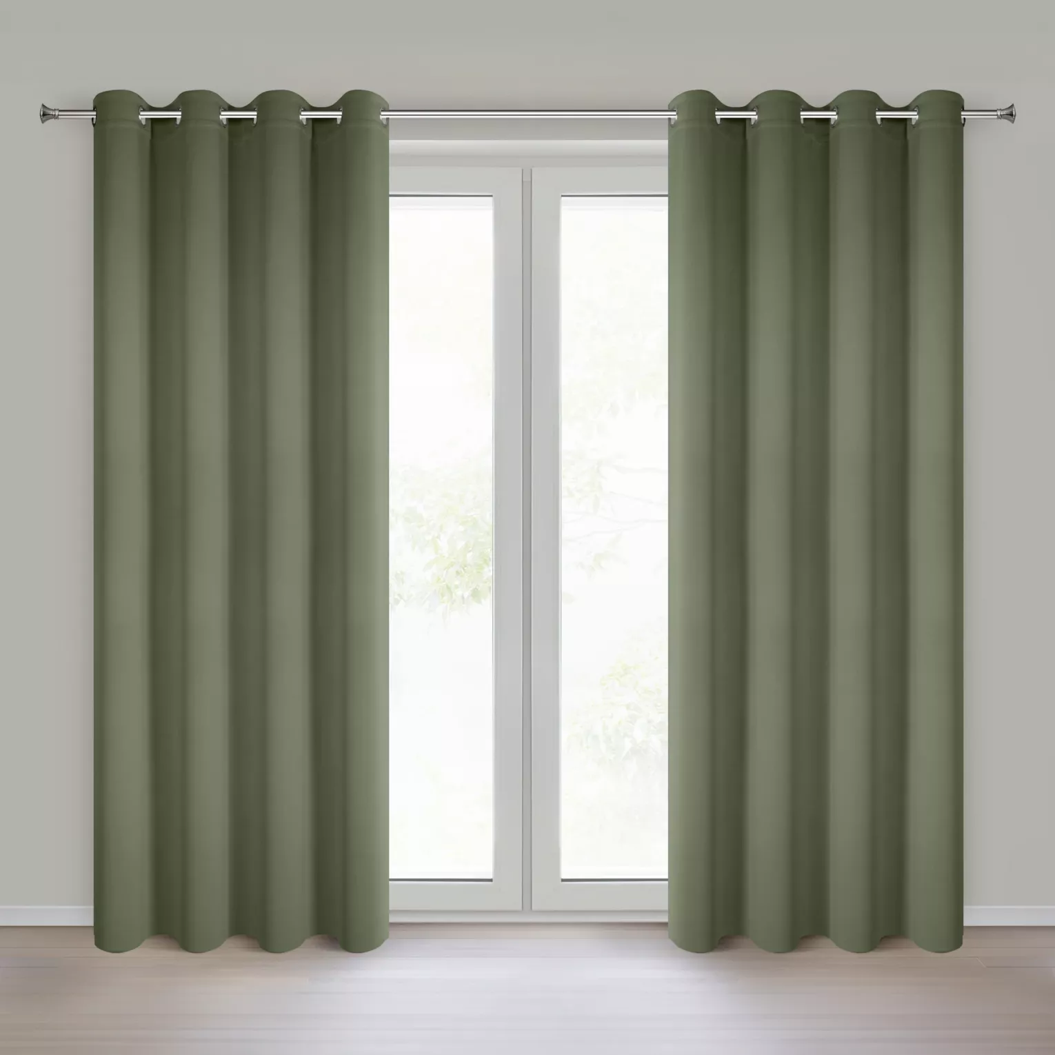 Zasłona oliwkowa zaciemniająca gładka 140x250 cm przelotka - NERISA Eurofirany