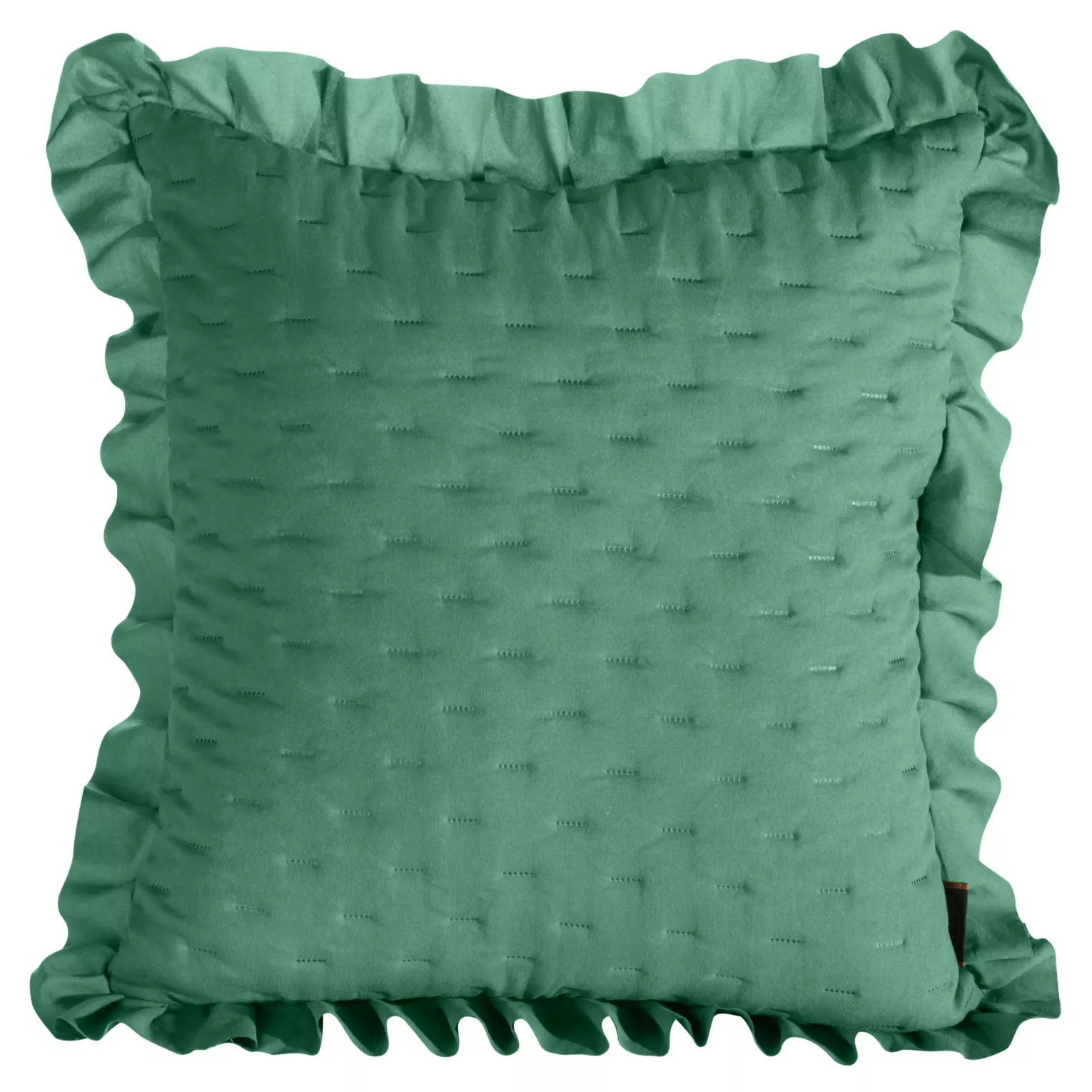 Poszewka na poduszkę 45x45 cm z falbanką pikowana bezszwowo zielona LIBI Eurofirany