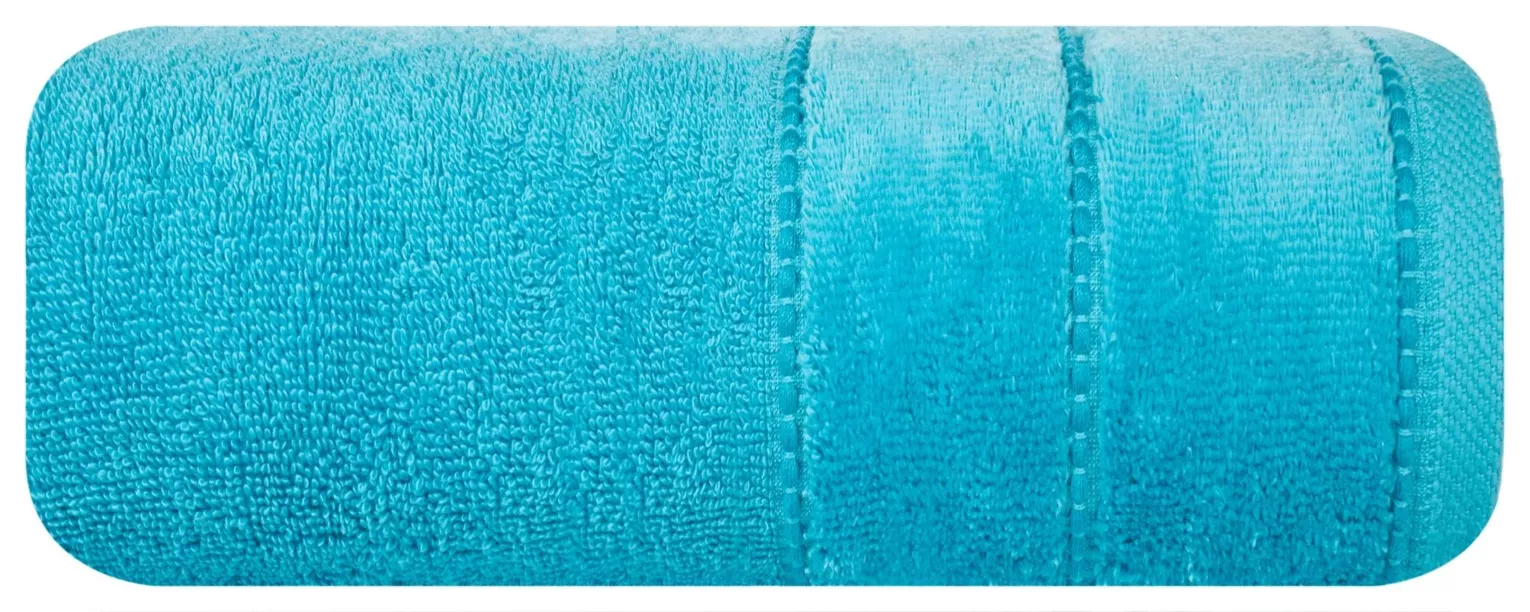 Ręcznik kąpielowy 70x140 cm bawełniany kolor turkusowy z welwetową bordiurą 500 g/m2 MARI Eurofirany