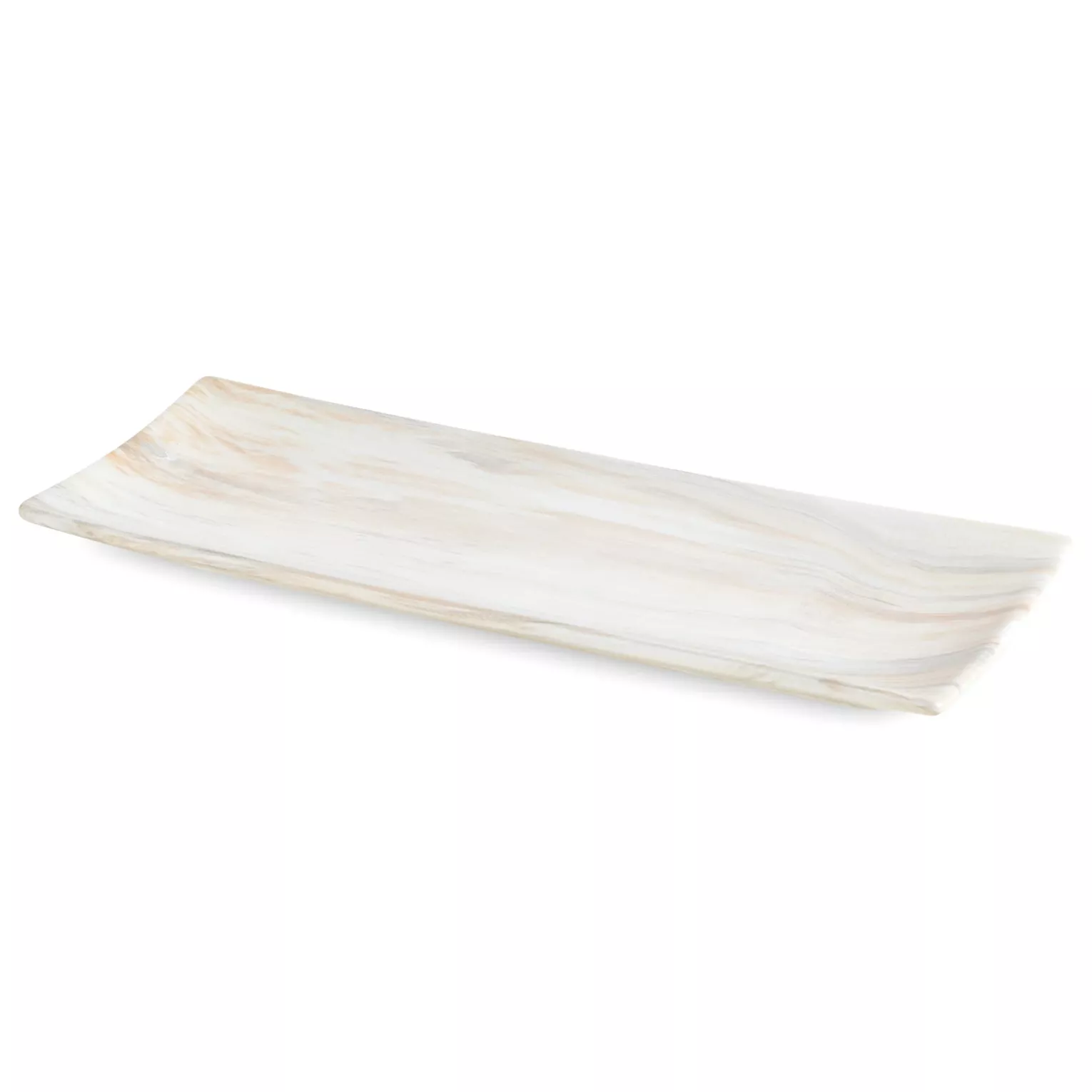 Patera ceramiczna dekoracyjna beżowo-biała z przecieranym wzorem 39x14x4 cm ALIANA Eurofirany
