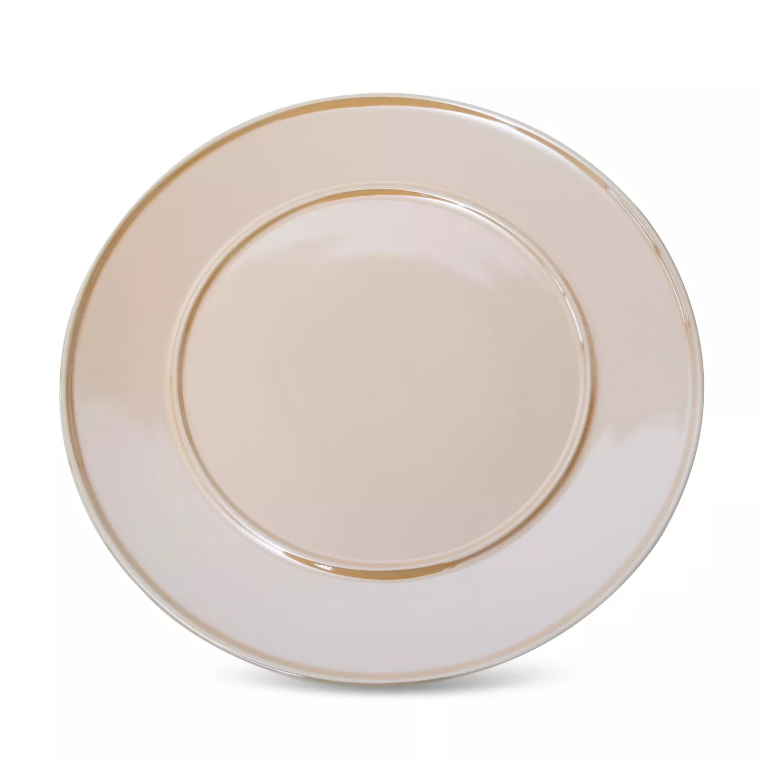 Talerz ceramiczny beżowy dekoracyjny z perłowym połyskiem średnica 30x2 cm SIMONA Eurofirany