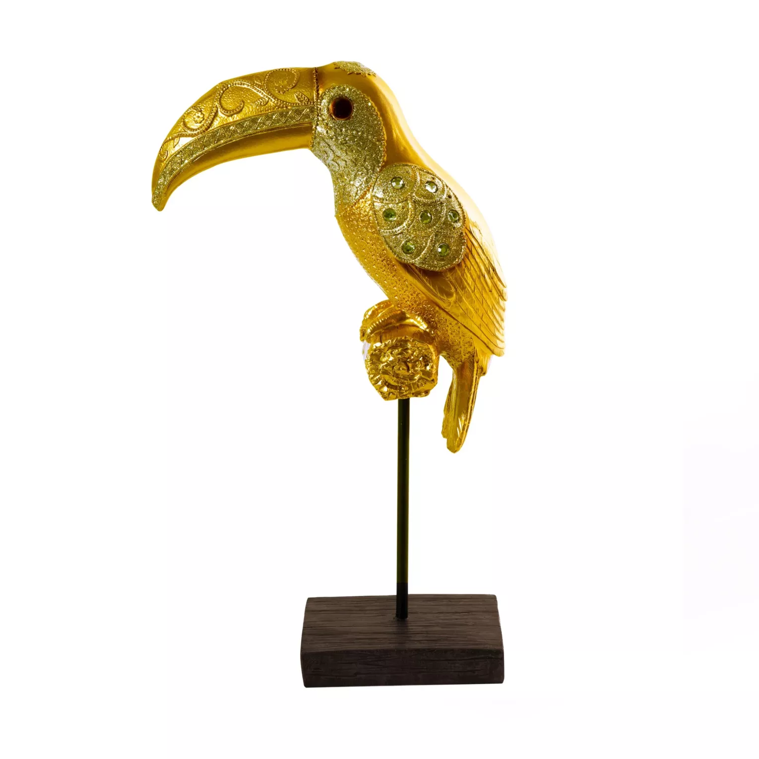 Figurka złoto-szara tukan styl orientalny 23x12x40 cm Eurofirany