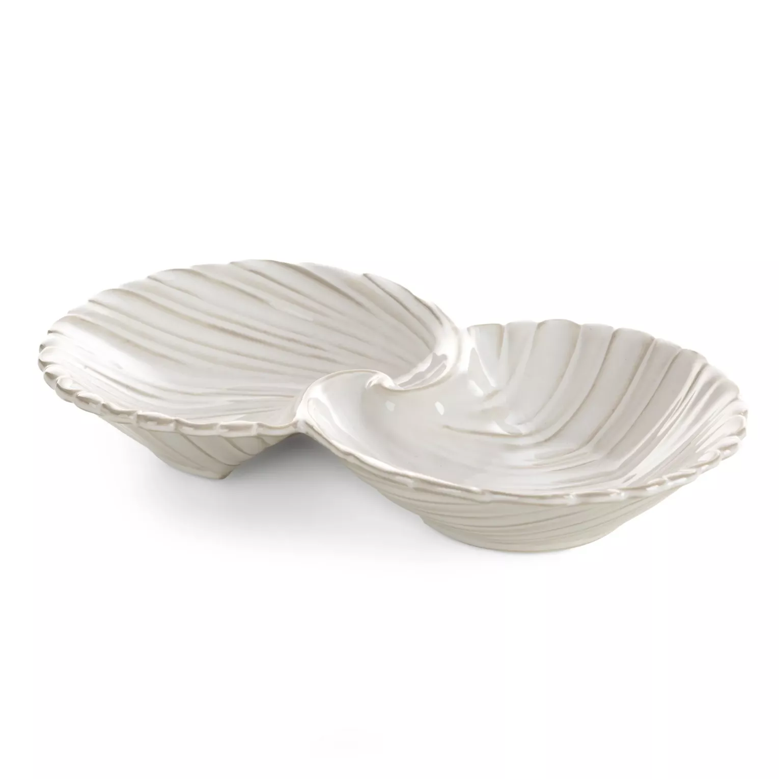Miseczki ceramiczne dekoracyjna kremowe z przecieranym wzorem w stylu eko 24x14x4 cm AVRIL Eurofirany
