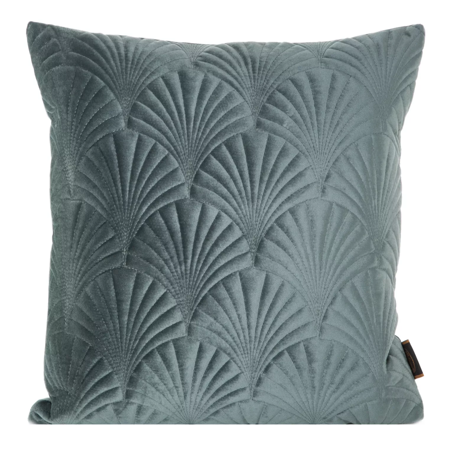 Poszewka na poduszkę 45x45 cm welwetowa pikowana metodą tradycyjnego szycia, wzór w stylu art deco ciemnomietowa RIA 2 EUROFIRANY PREMIUM