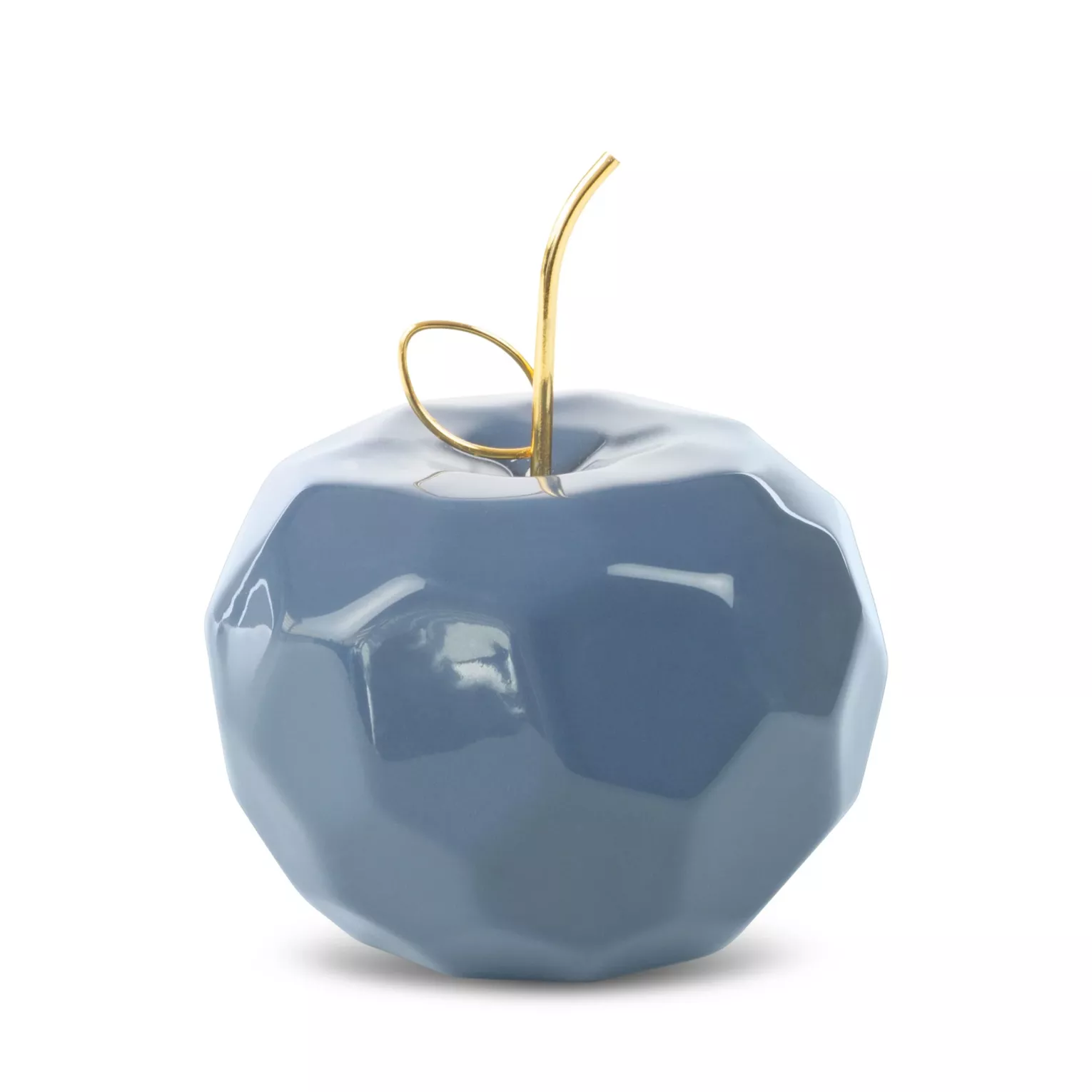 Figurka ceramiczna granatowo-złota jabłko o geometrycznych kształtach 13x13x10 cm APEL Eurofirany