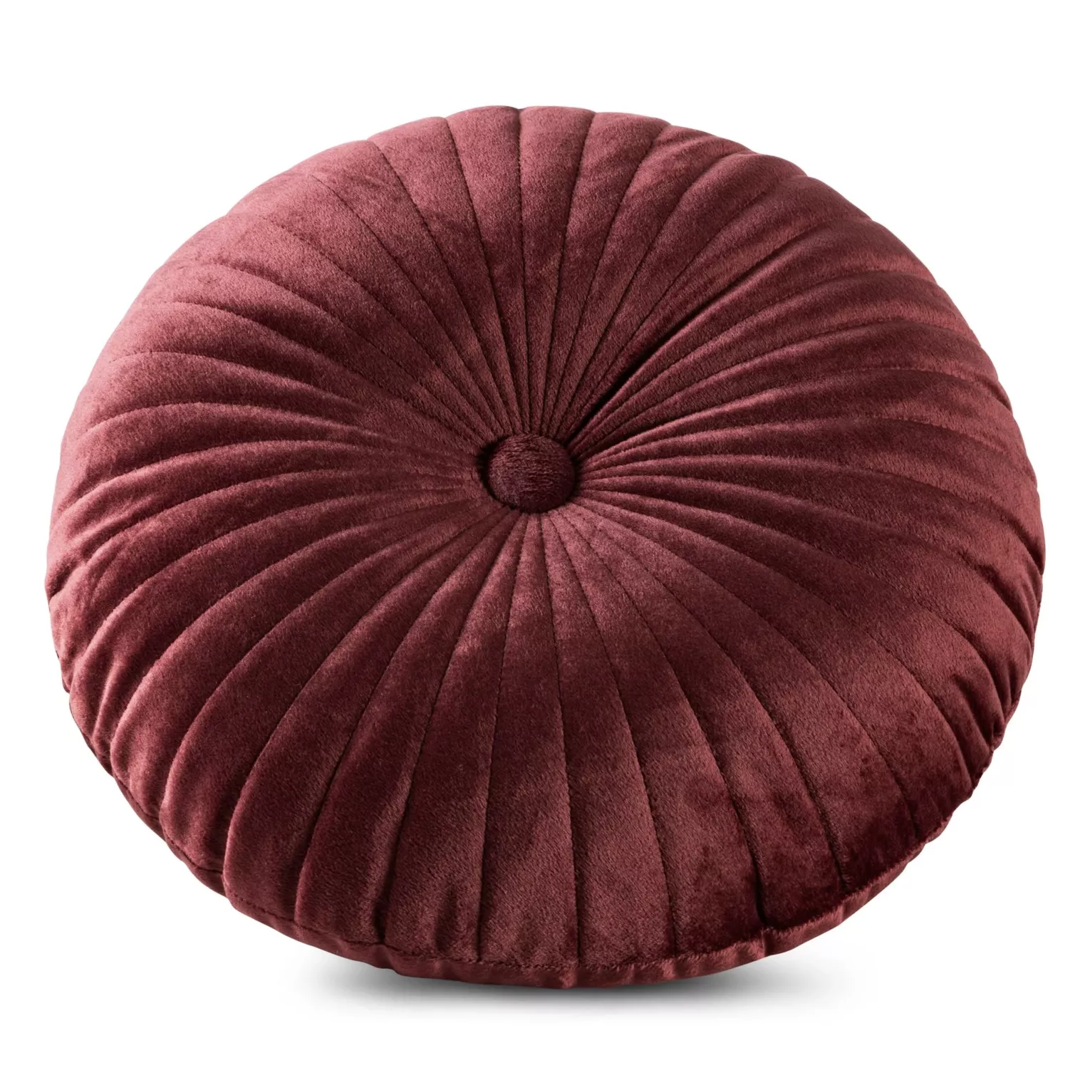 Poduszka okrągła średnica 40 cm welwetowa bordowa pikowana VELVET 68 Eurofirany