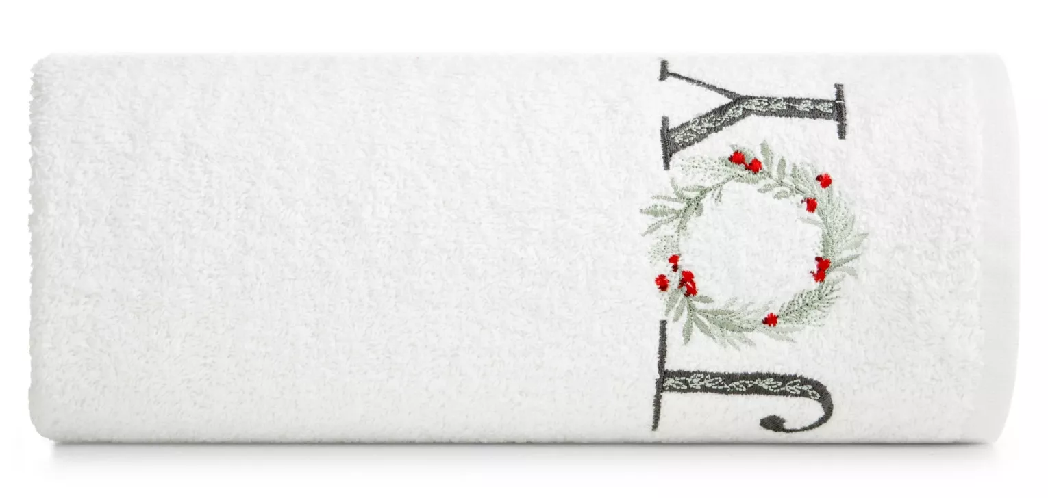 Ręcznik kąpielowy świąteczny 50X90 cm bawełniany kolor biały 450 g/m2 SANTA Eurofirany