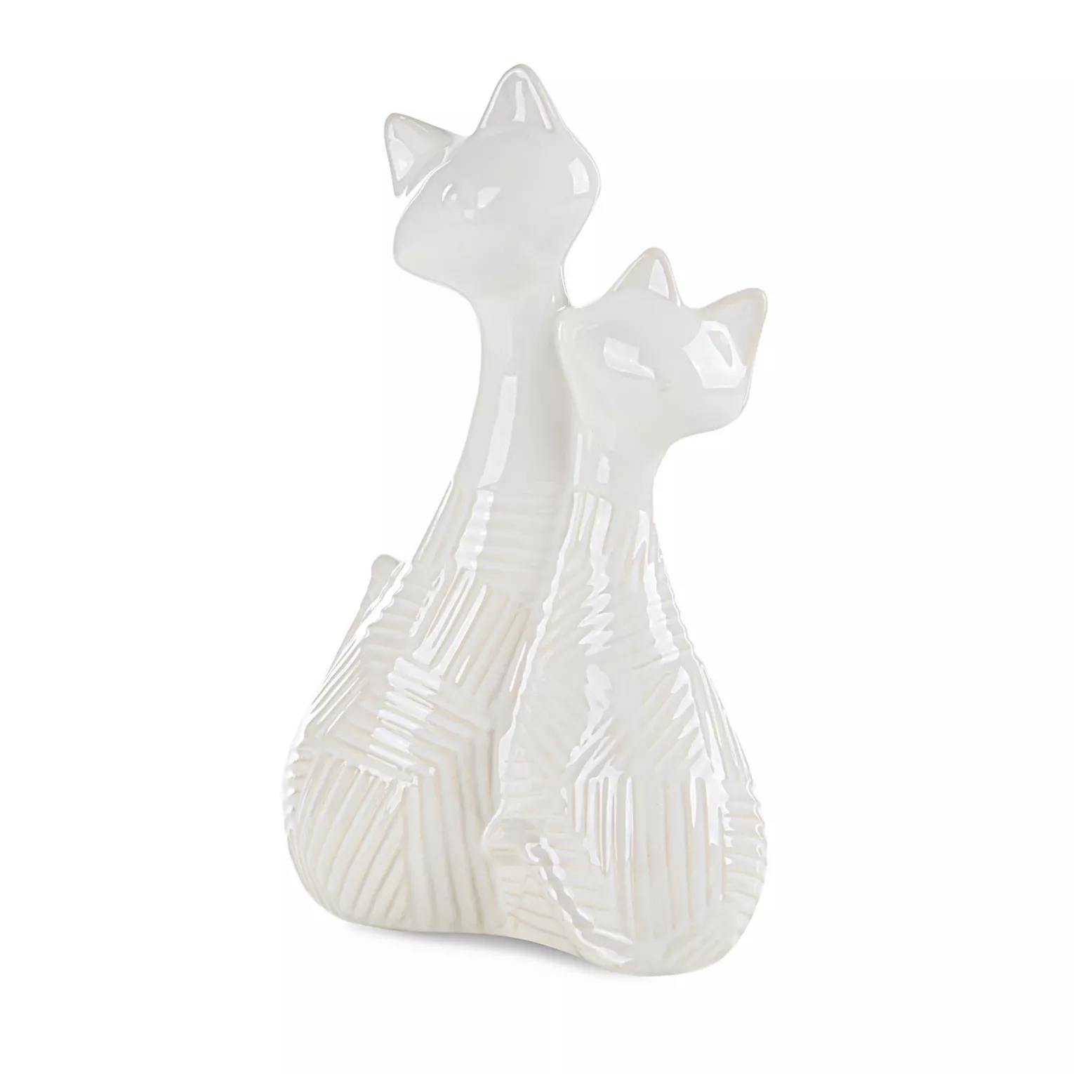 Figurka ceramiczna kremowa z wytłaczanym wzorem 19x10x29 cm ROMINA Eurofirany
