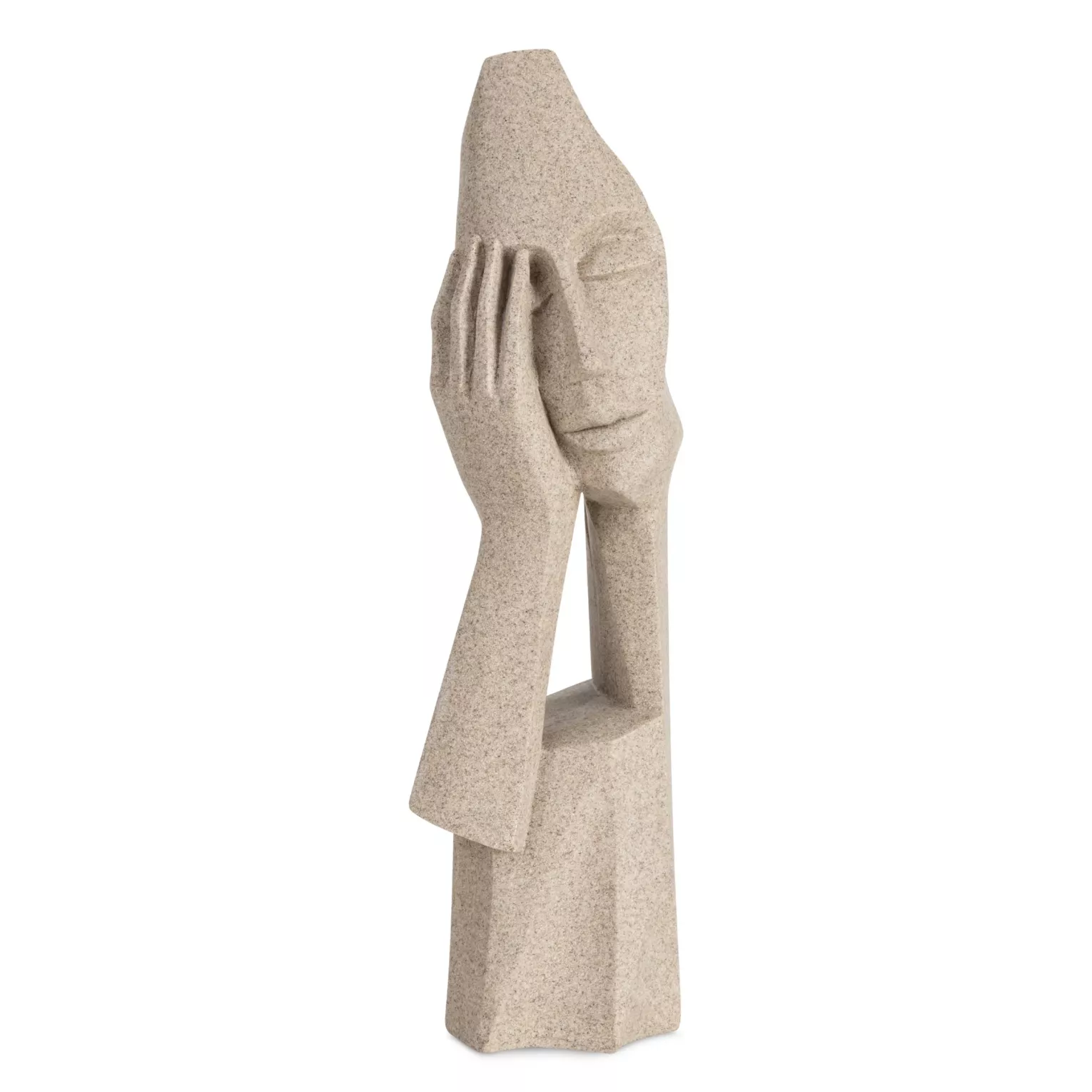 Figurka beżowa inspirowana nowoczesną rzeźbą 10x9x33 cm Eurofirany