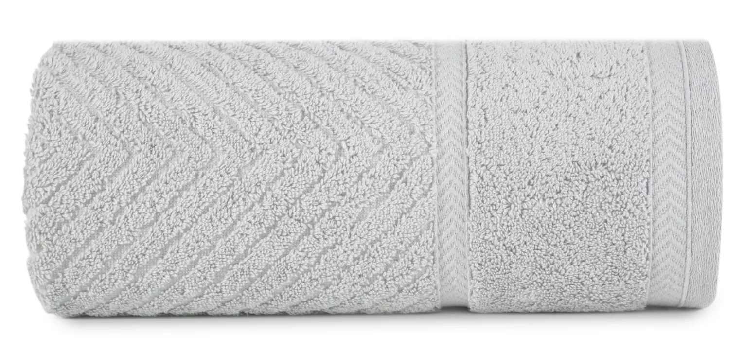 Ręcznik kąpielowy 50x90 cm bawełniany kolor srebrny ze wzorem zygzaka 500 g/m2 KALIA Reina Line Eurofirany